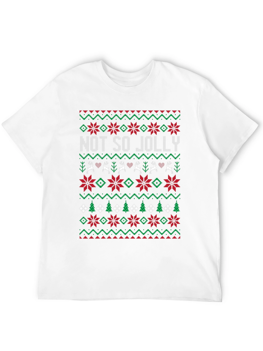 Not So Jolly Christmas Sweater Pattern T-Shirt