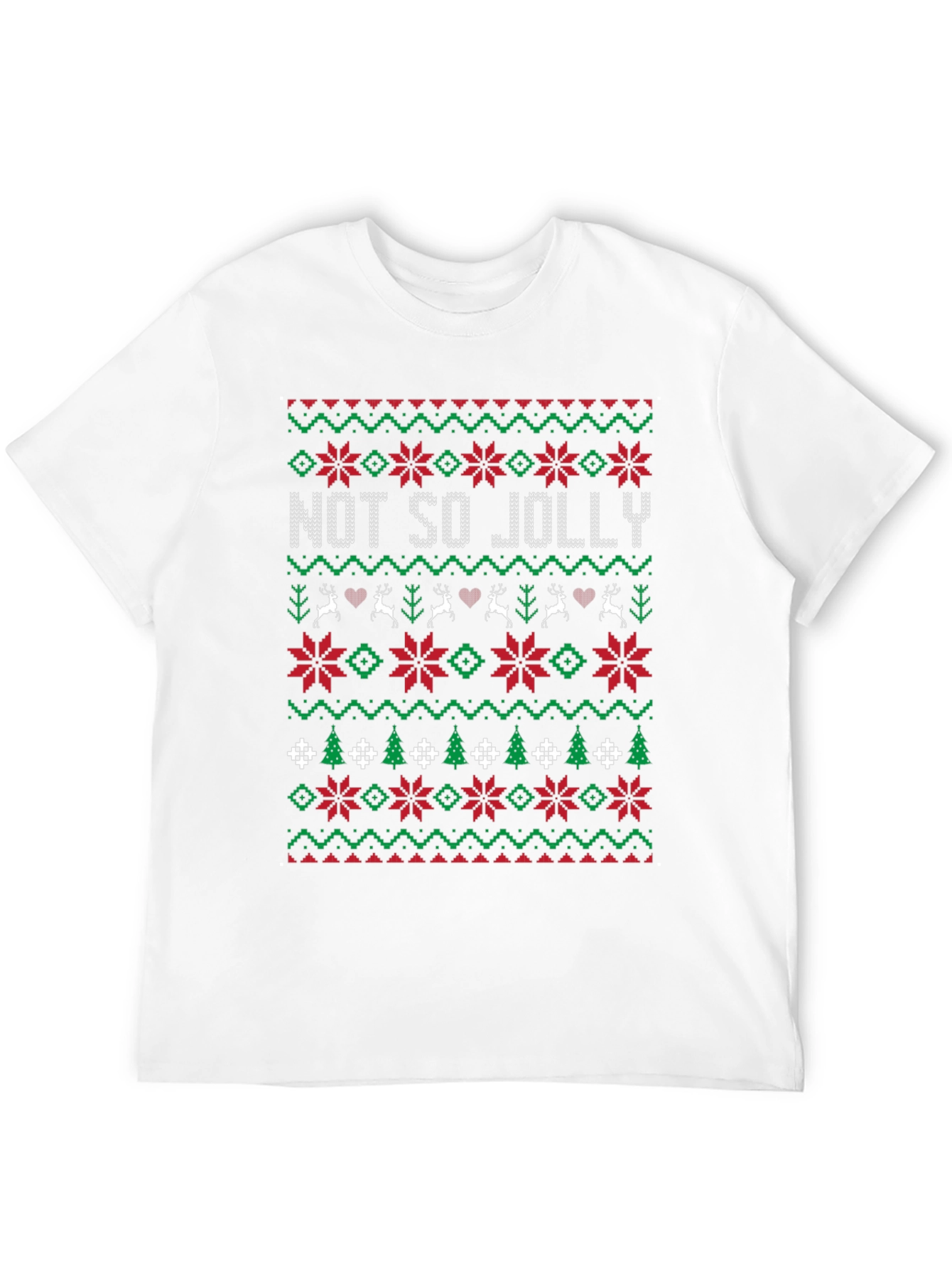 Not So Jolly Christmas Sweater Pattern T-Shirt