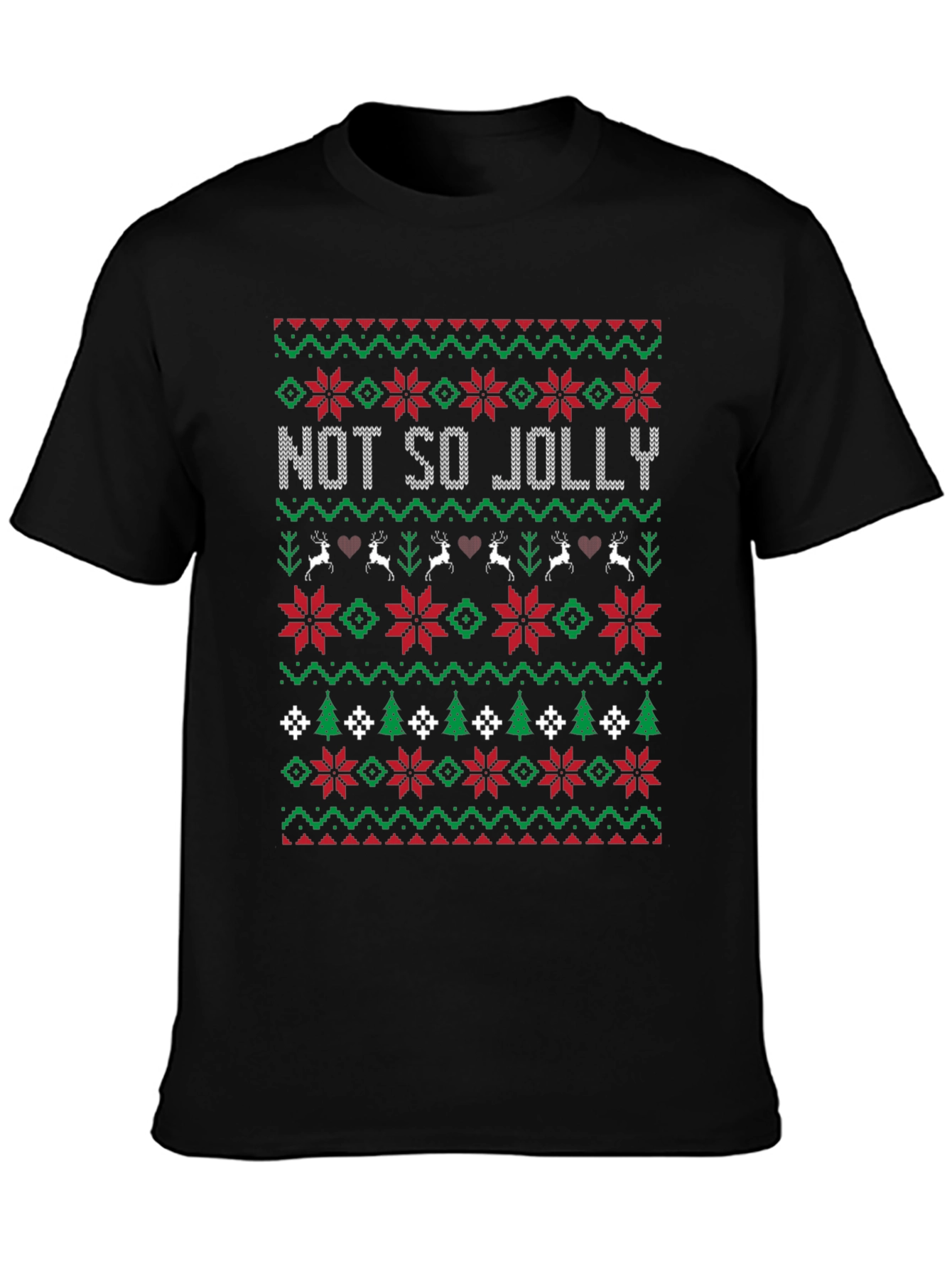 Not So Jolly Christmas Sweater Pattern T-Shirt