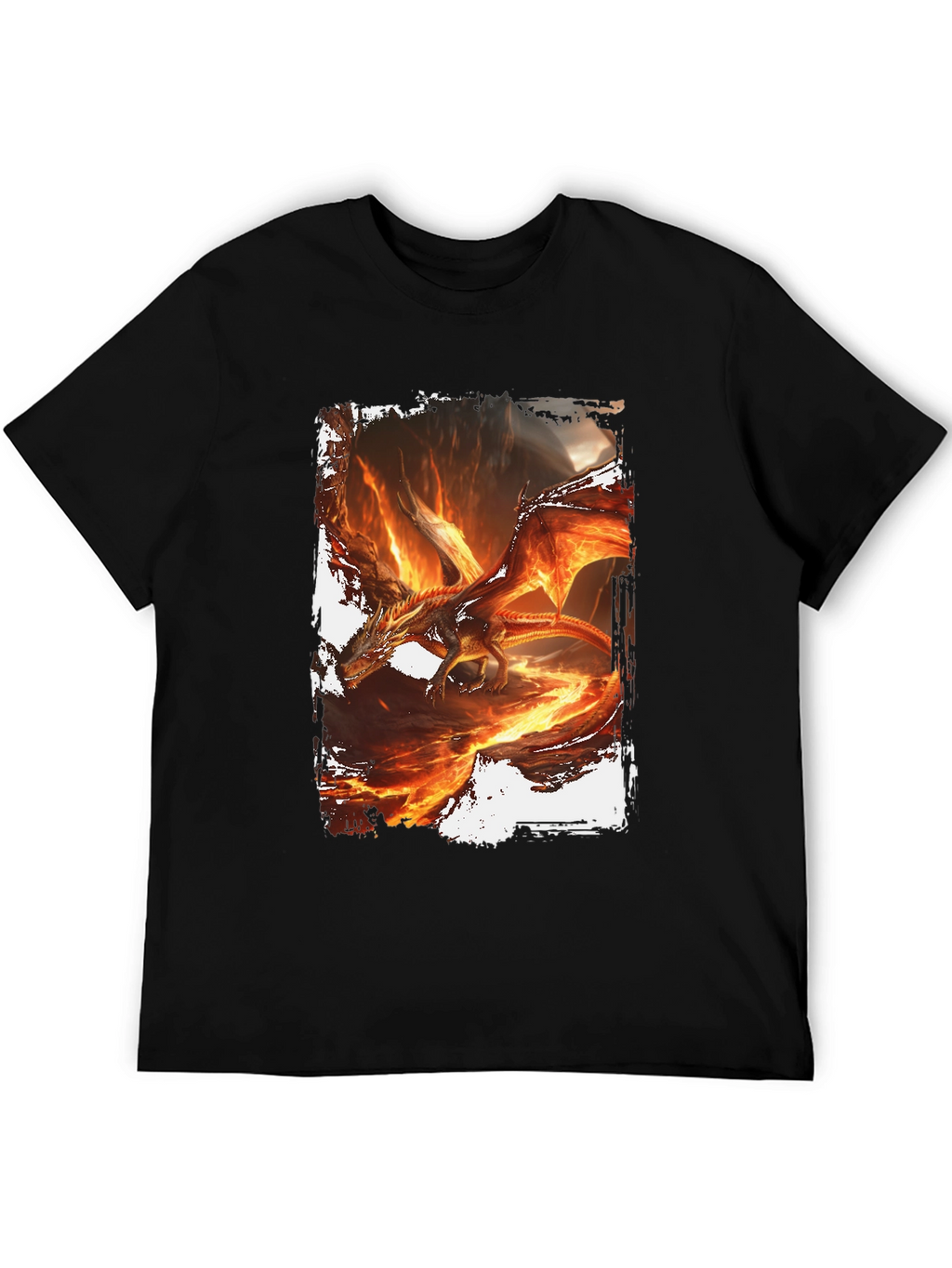 Fiery Dragon Graphic Black T-Shirt