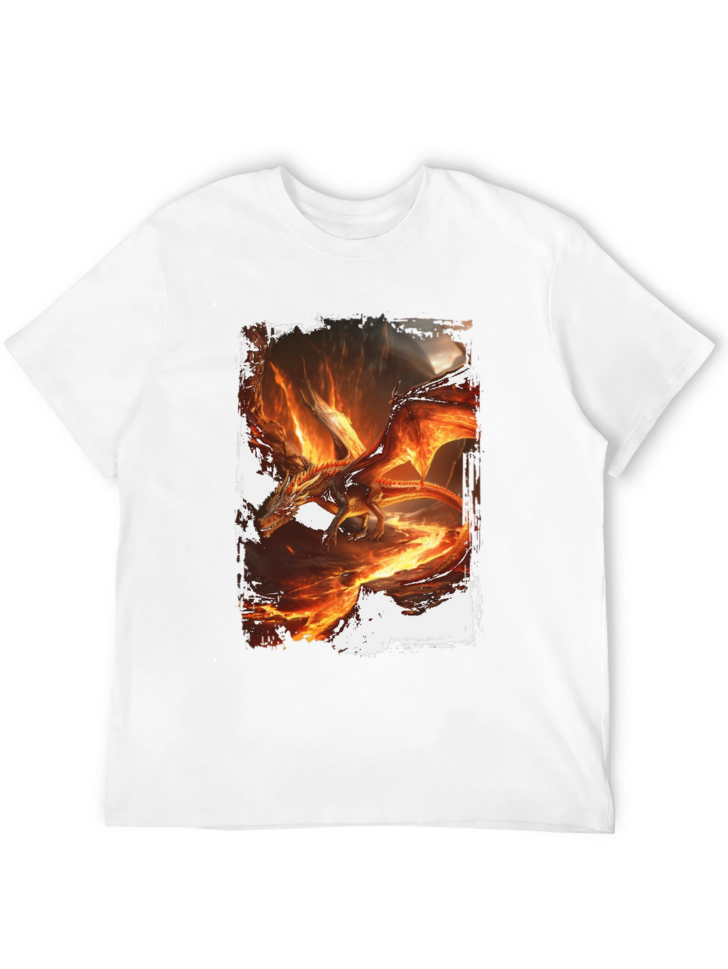 Fiery Dragon Graphic Black T-Shirt