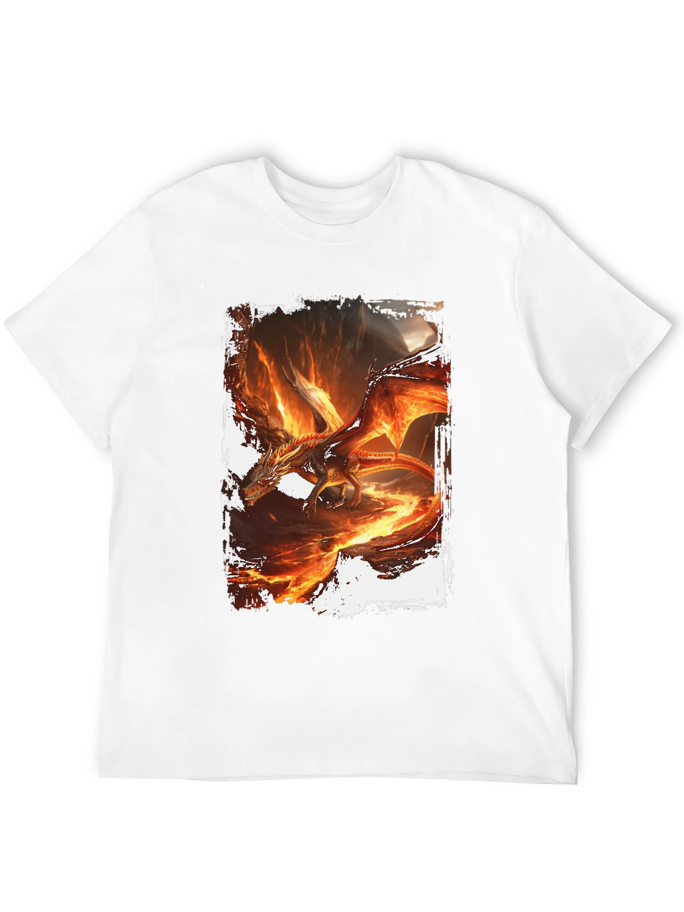 Fiery Dragon Graphic Black T-Shirt