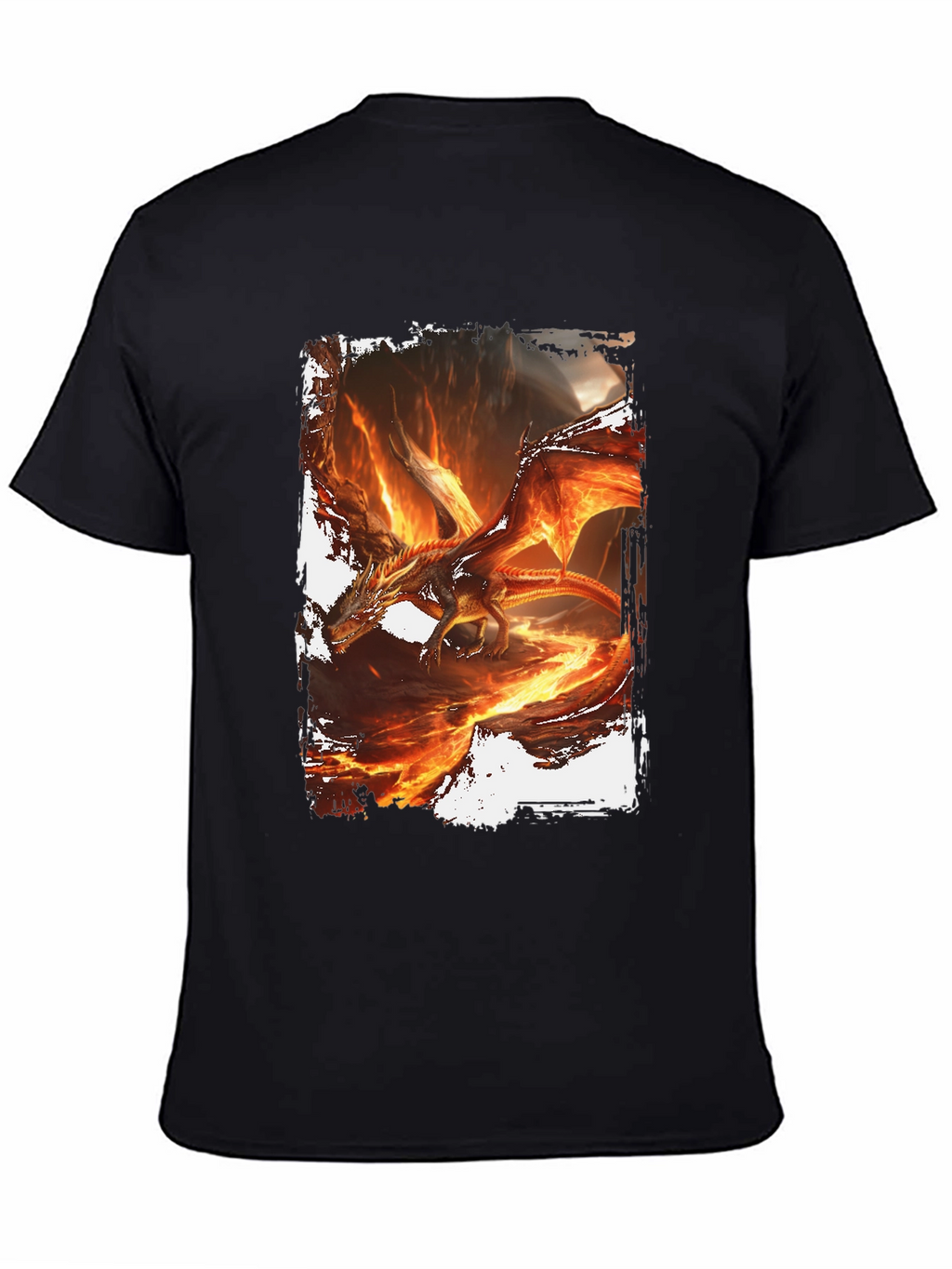 Fiery Dragon Graphic Black T-Shirt
