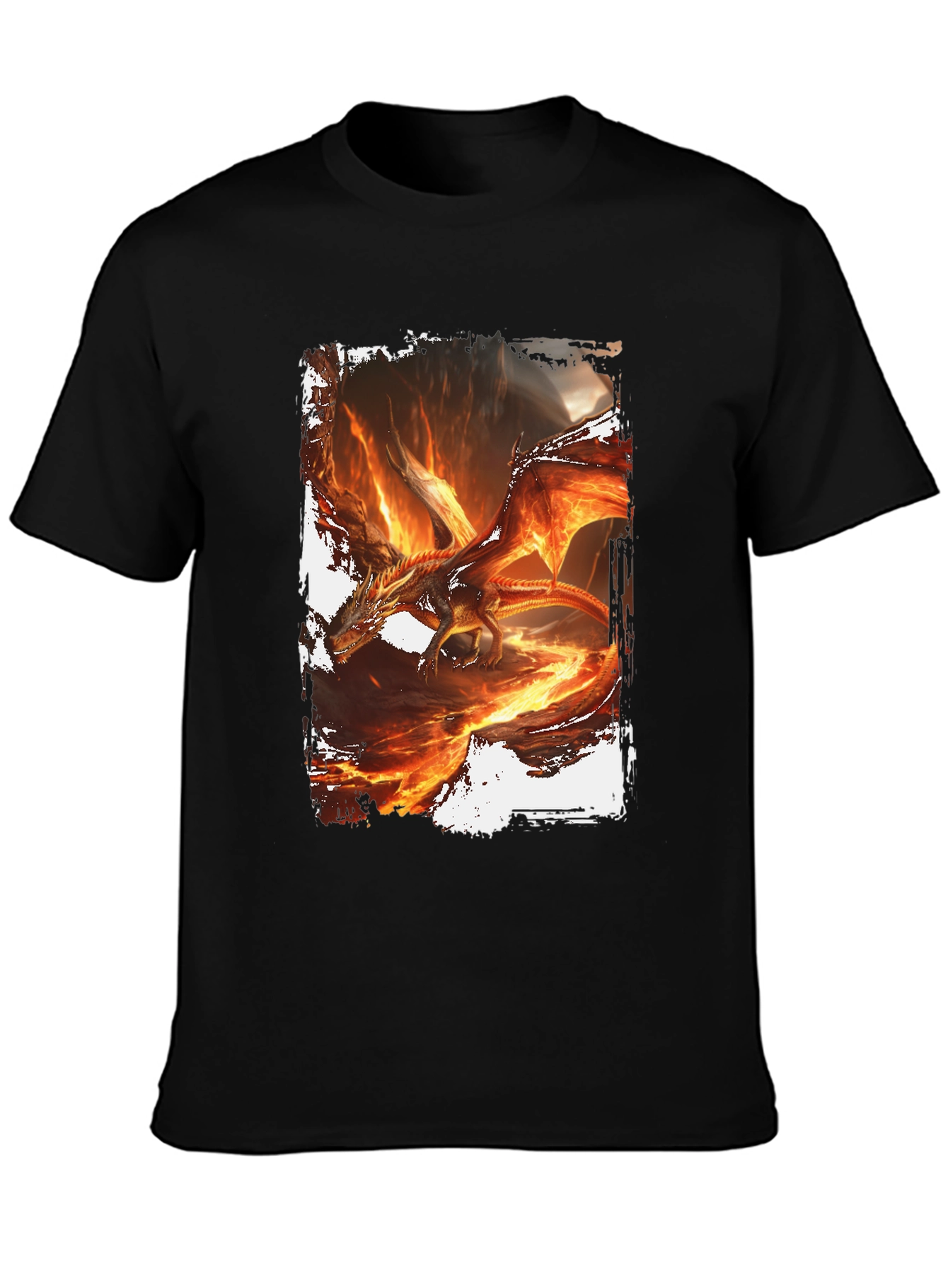 Fiery Dragon Graphic Black T-Shirt