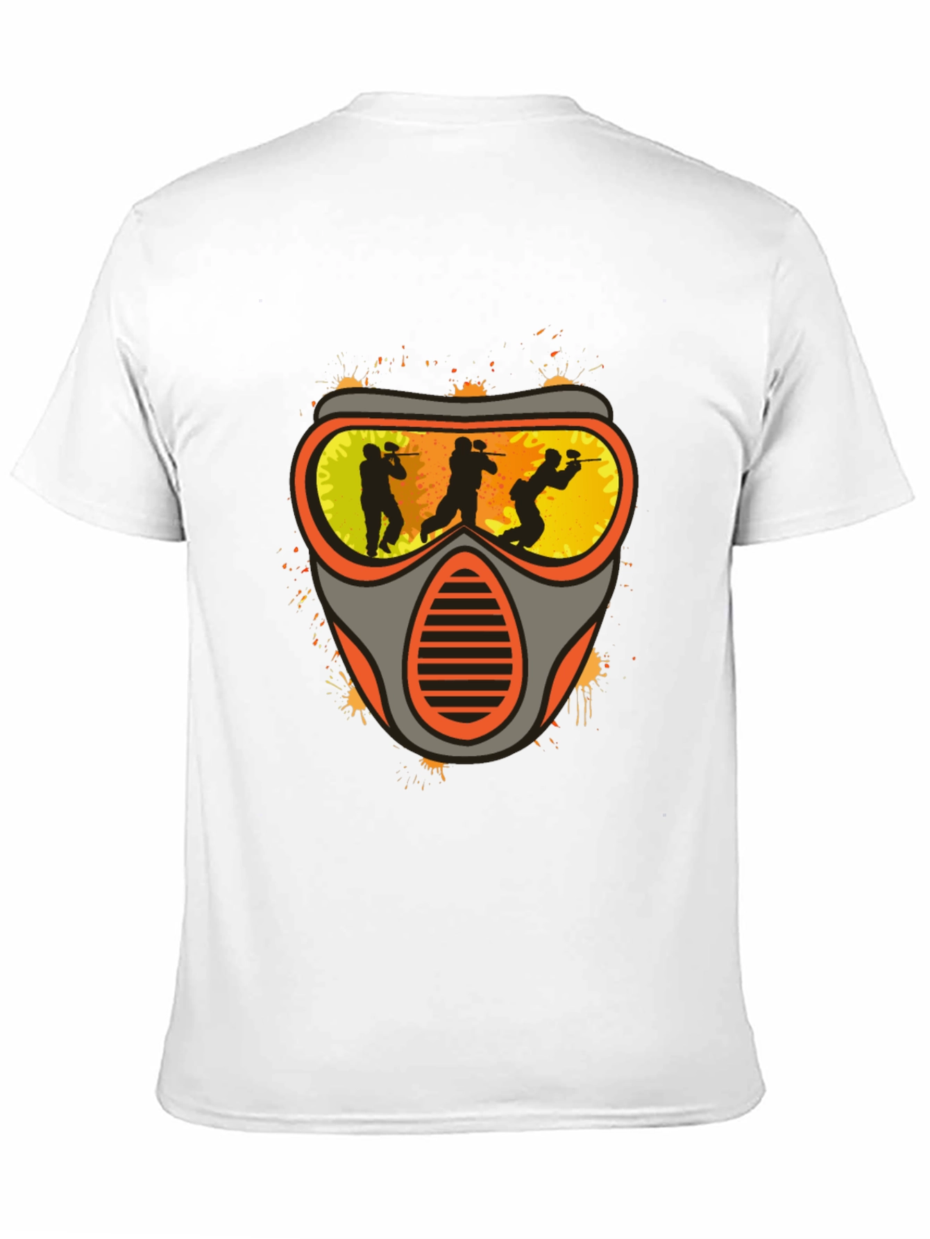 Paintball Mask Graphic Tee - Black Cotton Shirt