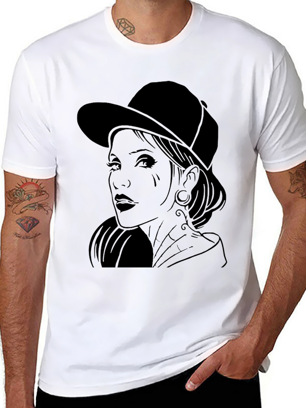 Graphic Tee - Woman in Hat
