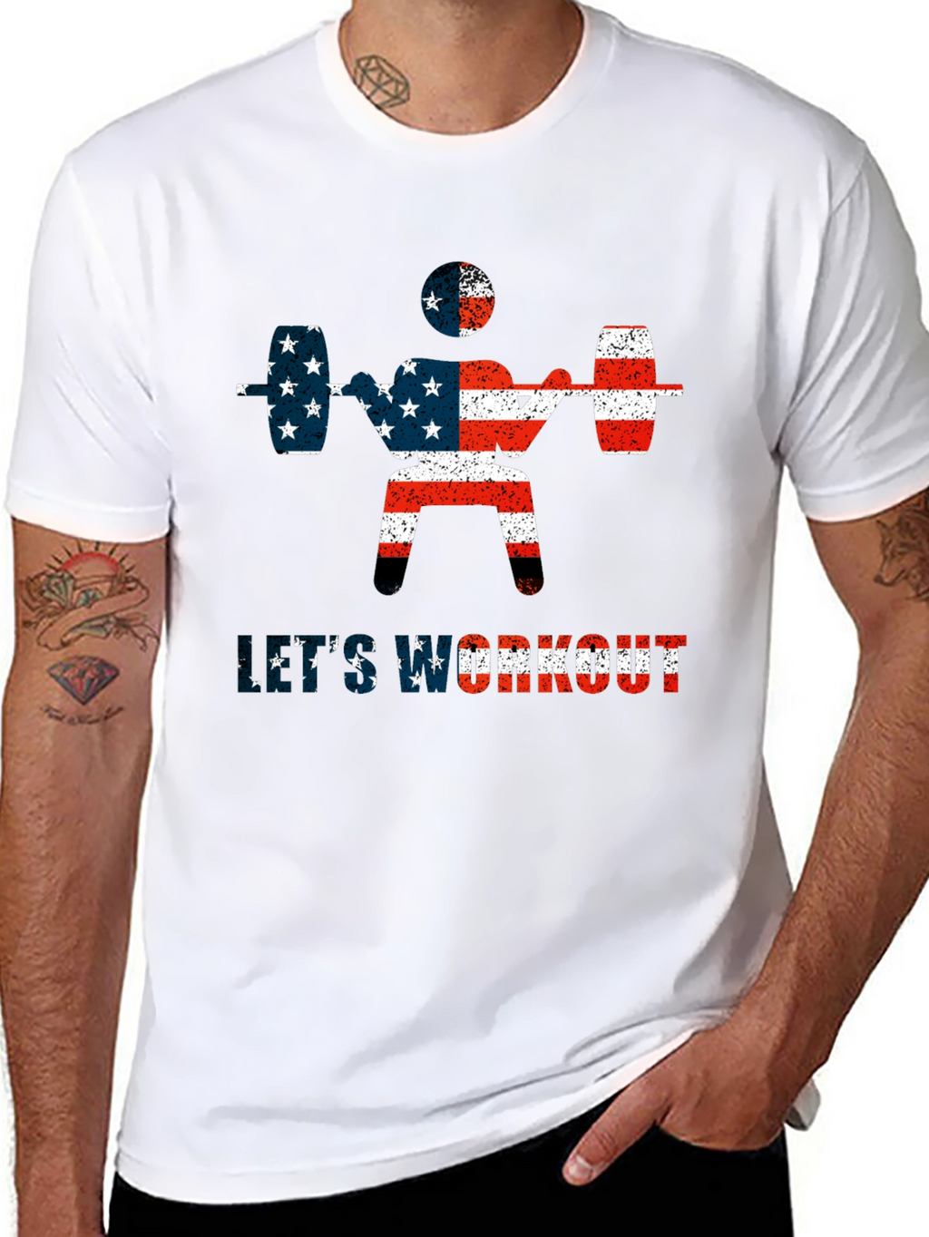 USA Flag Workout T-Shirt