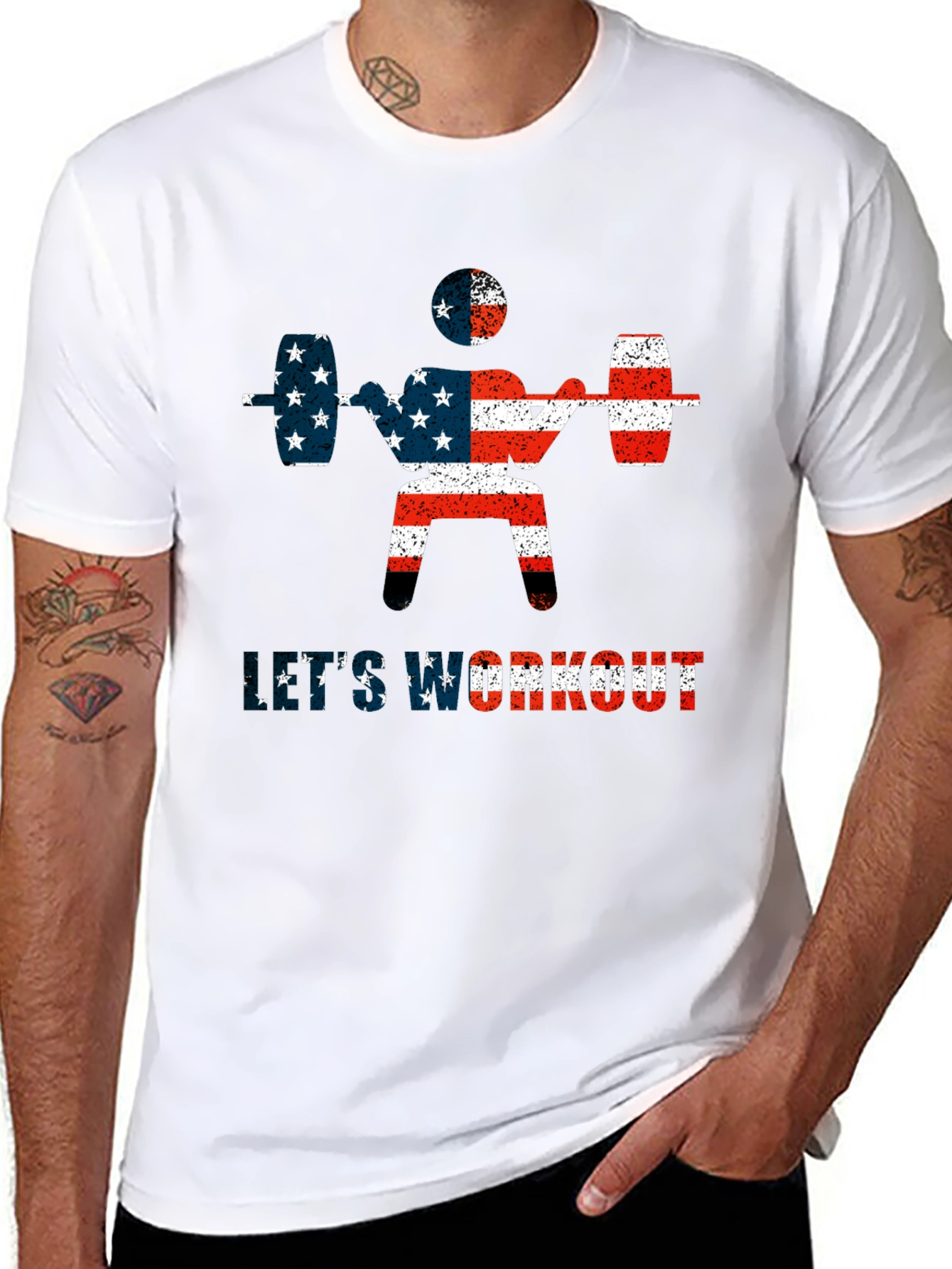 USA Flag Workout T-Shirt