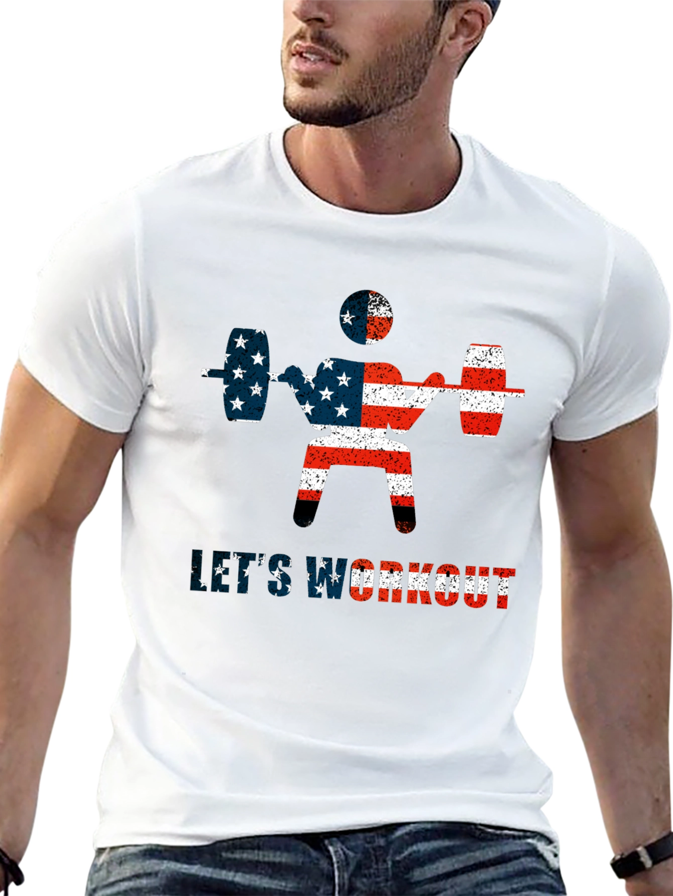 USA Flag Workout T-Shirt