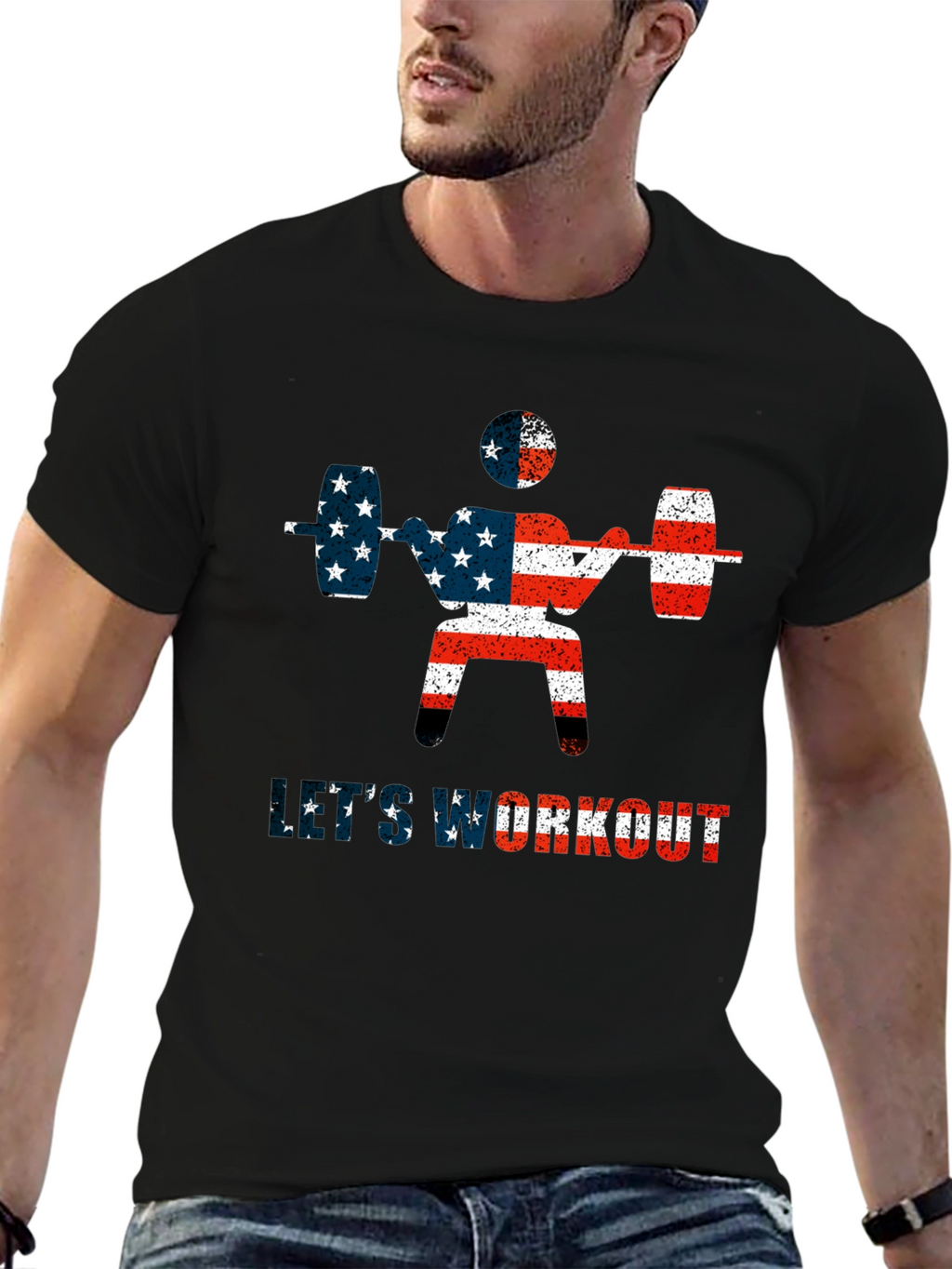USA Flag Workout T-Shirt