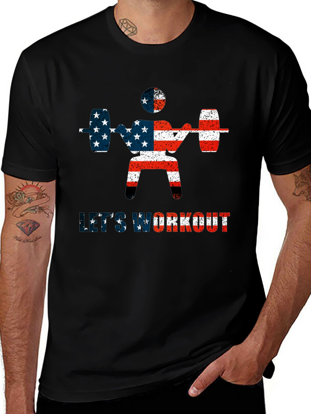 USA Flag Workout T-Shirt