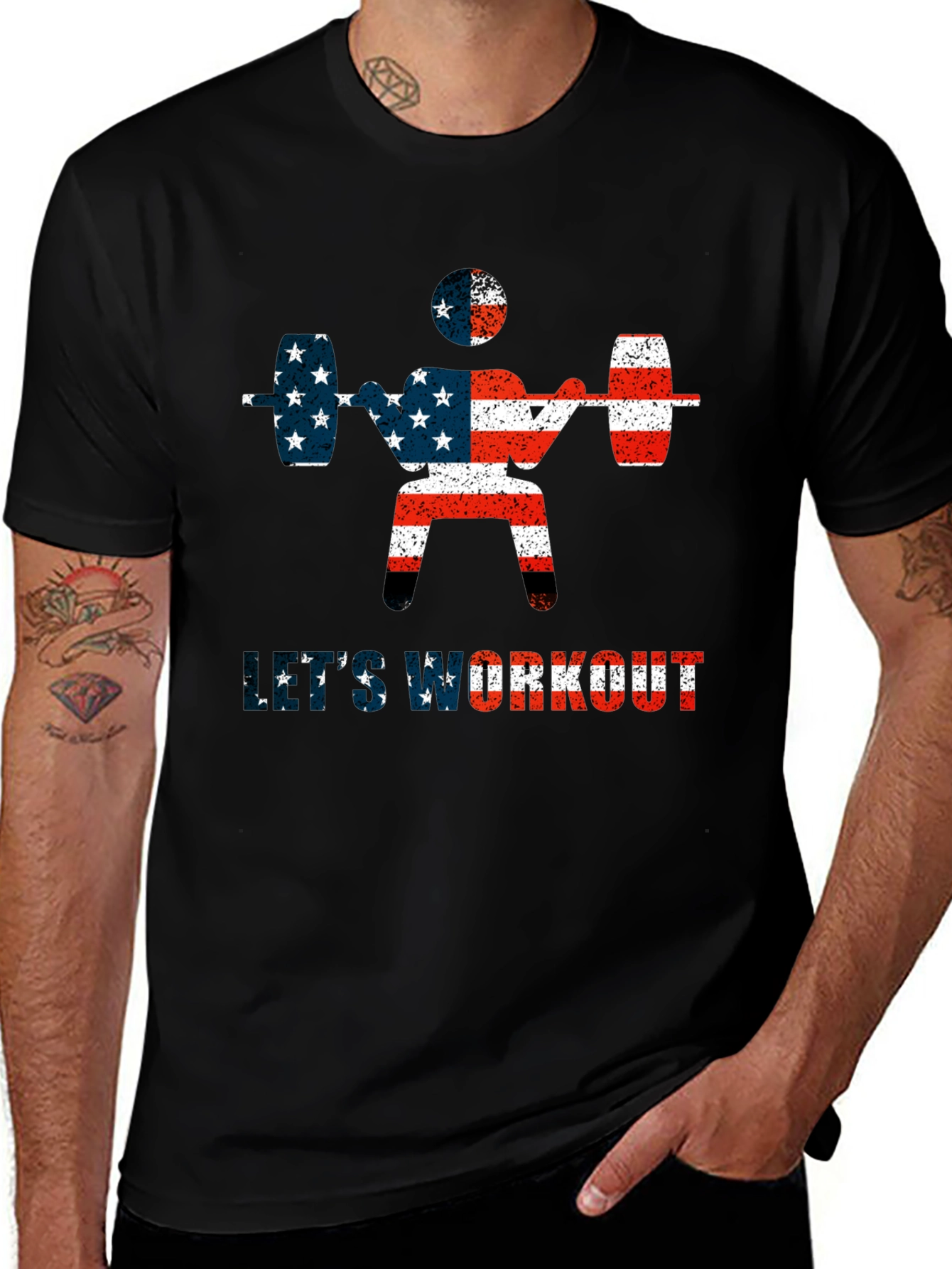 USA Flag Workout T-Shirt