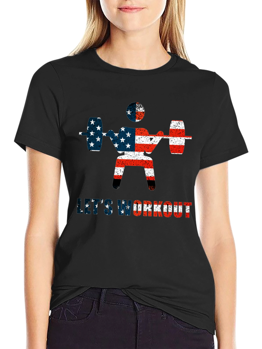 USA Flag Workout T-Shirt