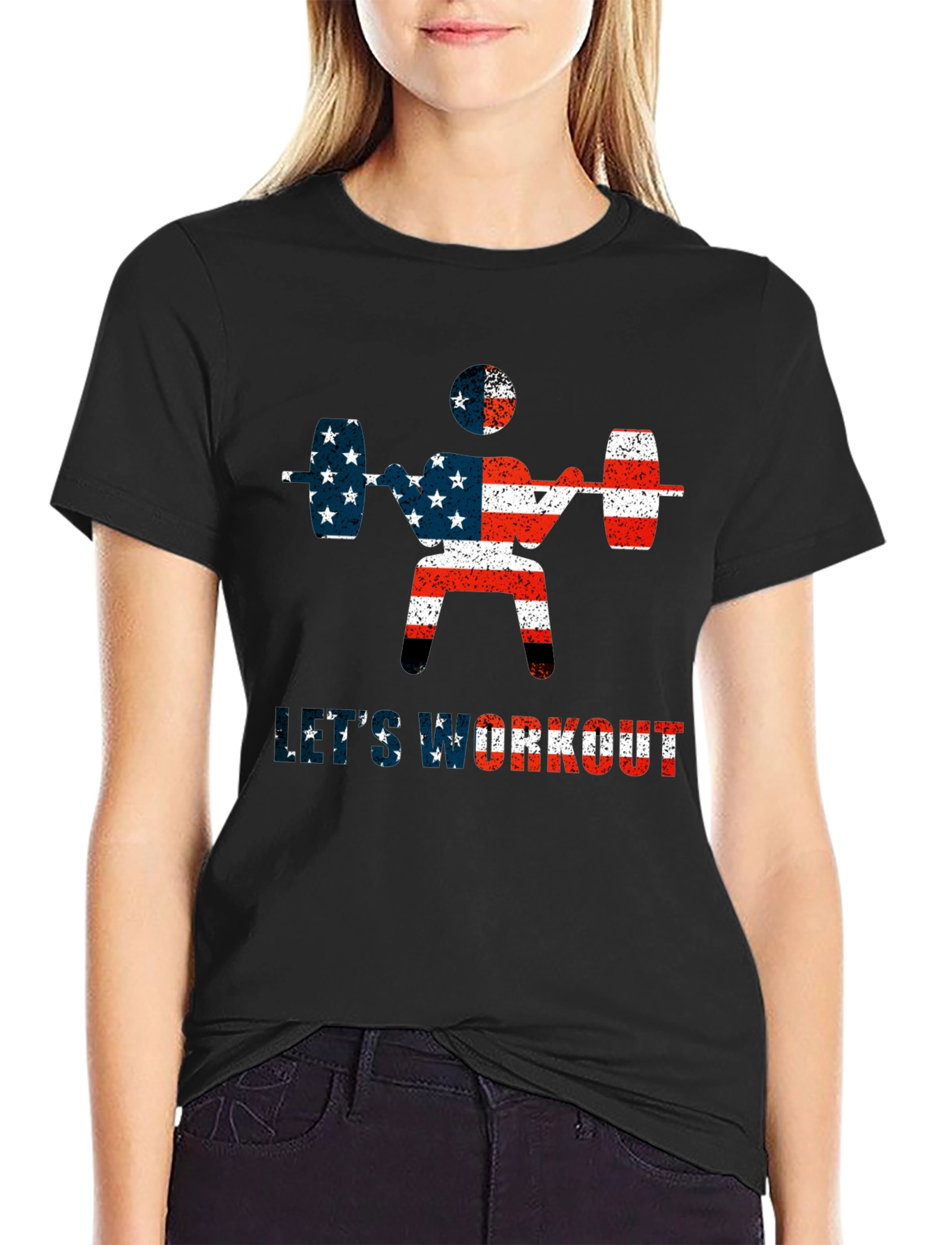 USA Flag Workout T-Shirt