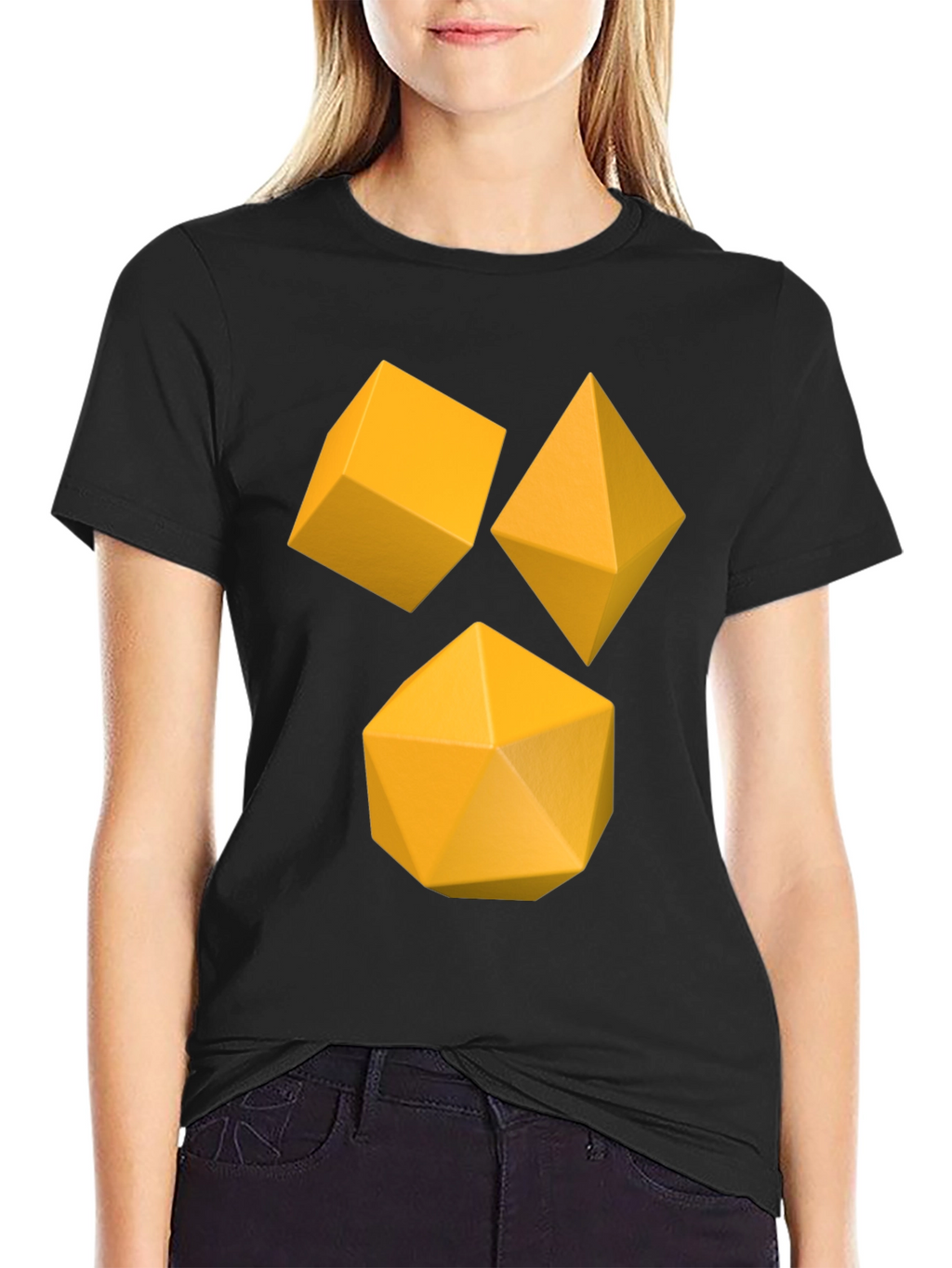 Geometric Solids Black T-Shirt