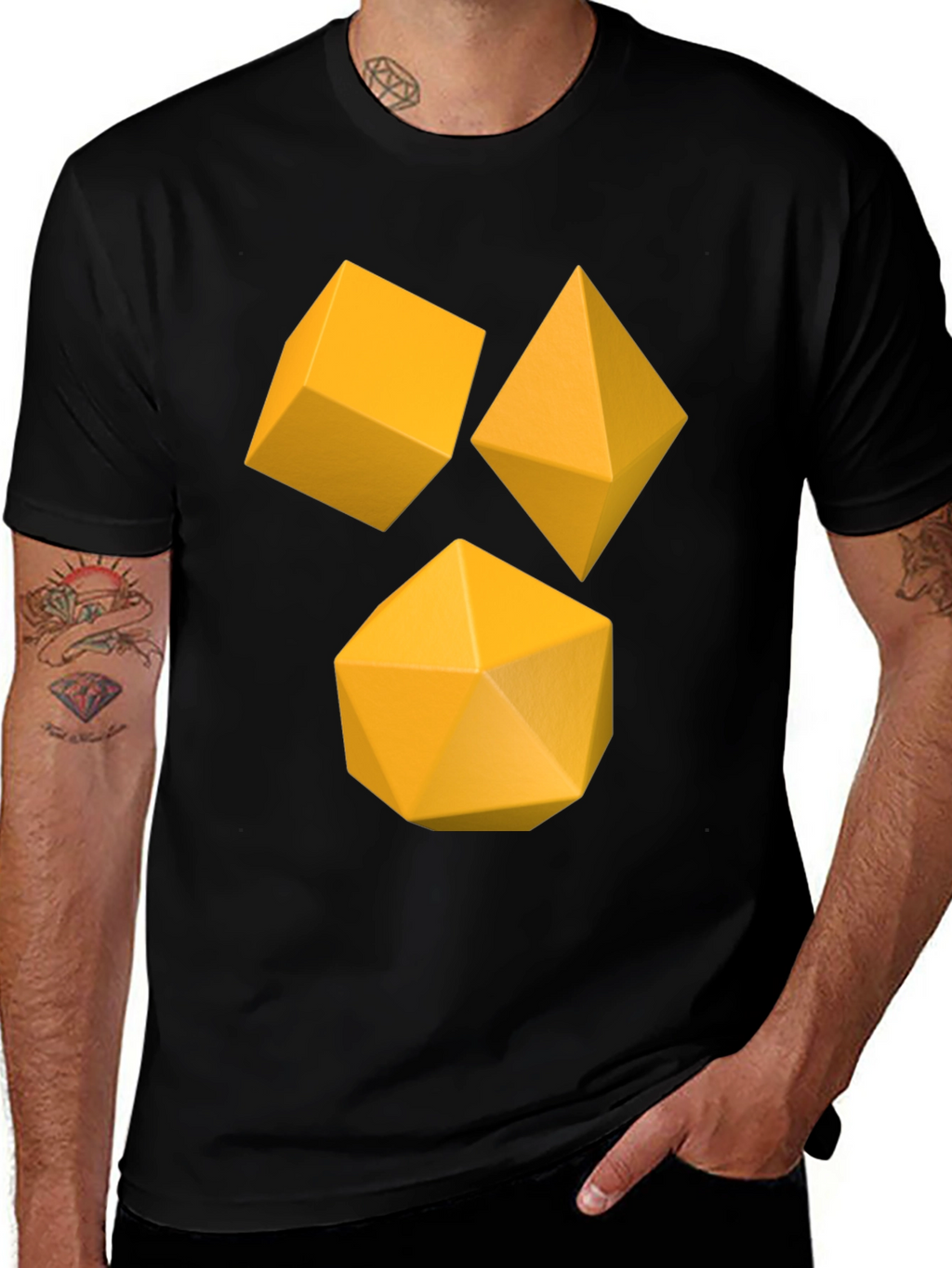 Geometric Solids Black T-Shirt