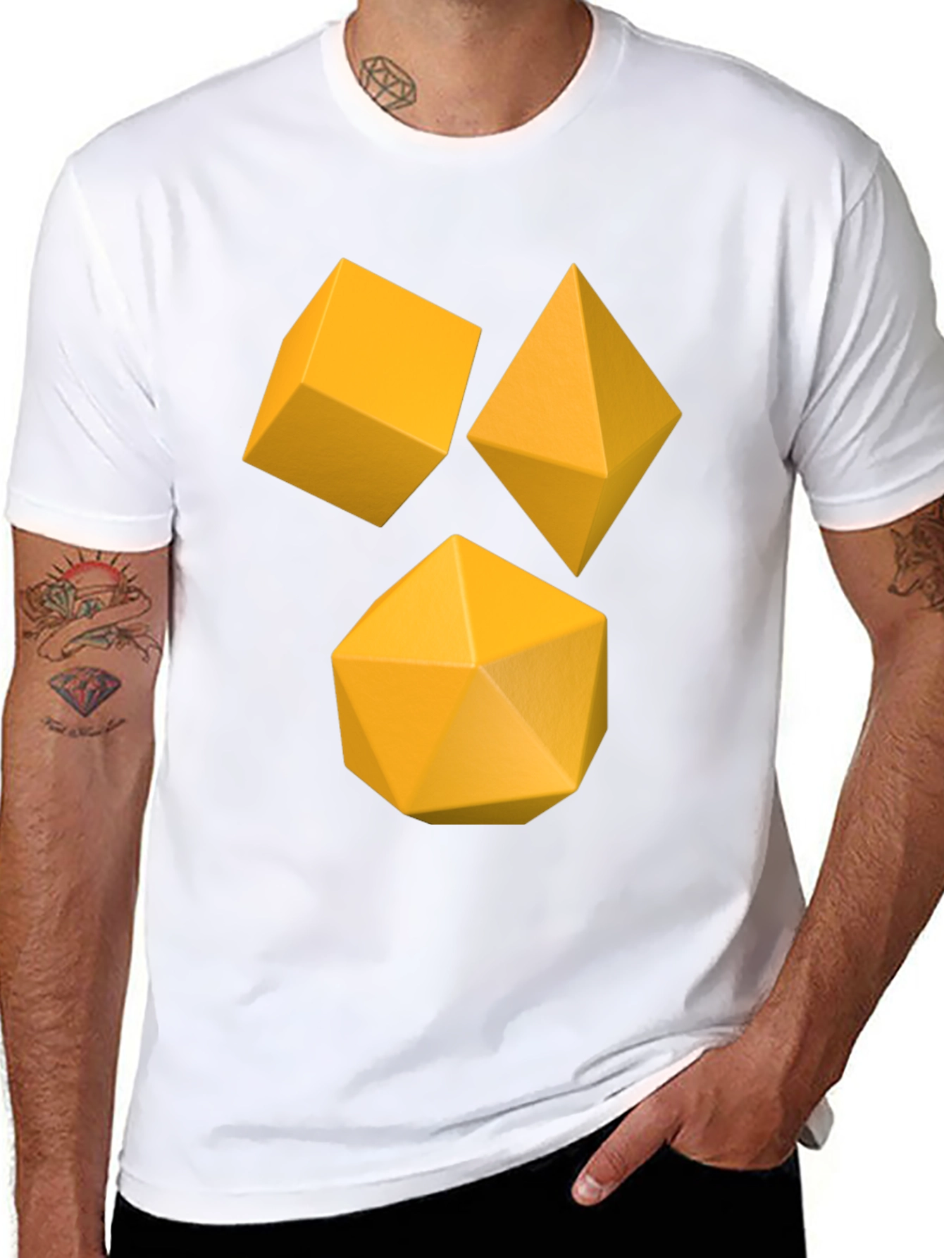 Geometric Solids Black T-Shirt