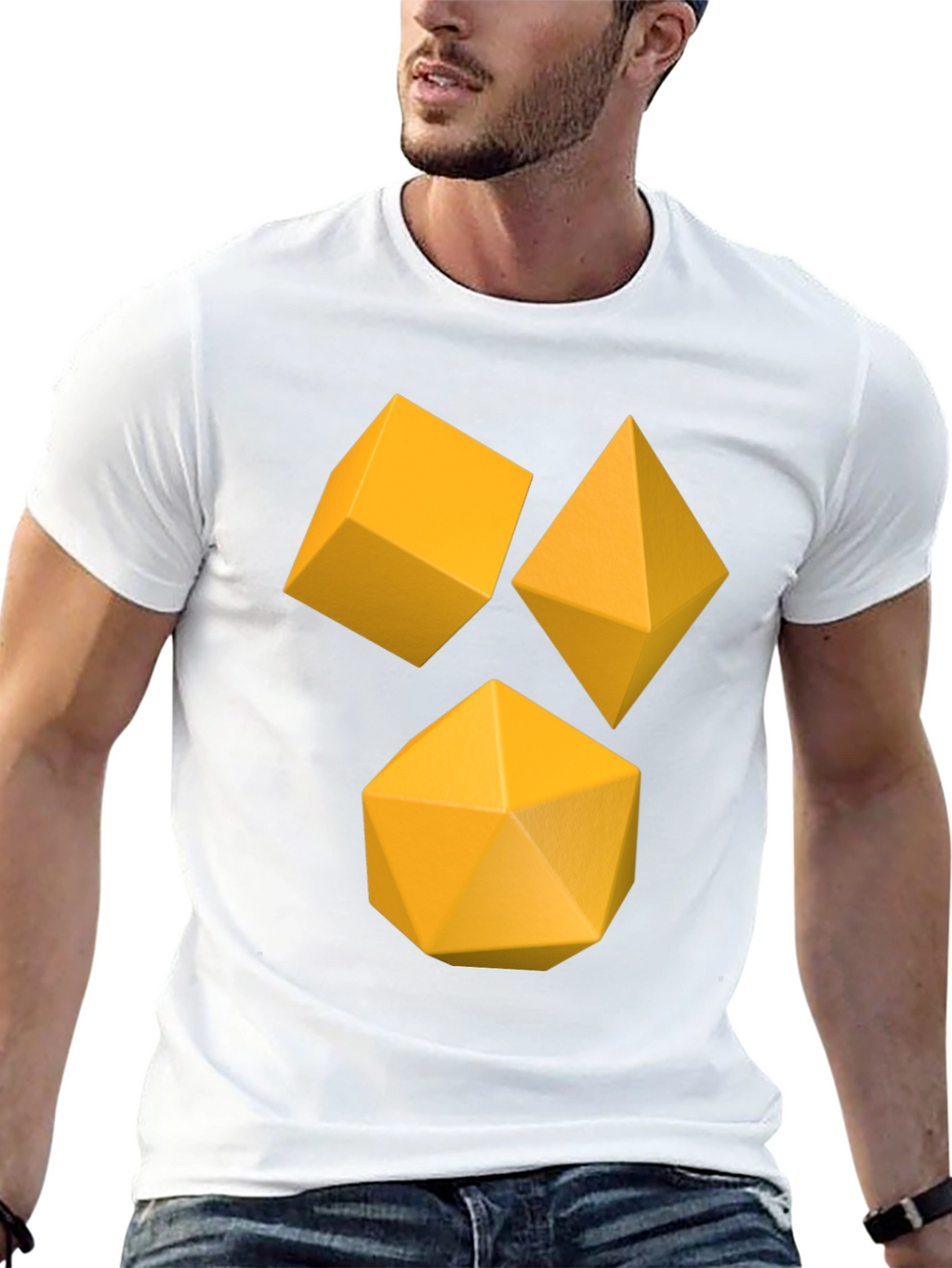 Geometric Solids Black T-Shirt