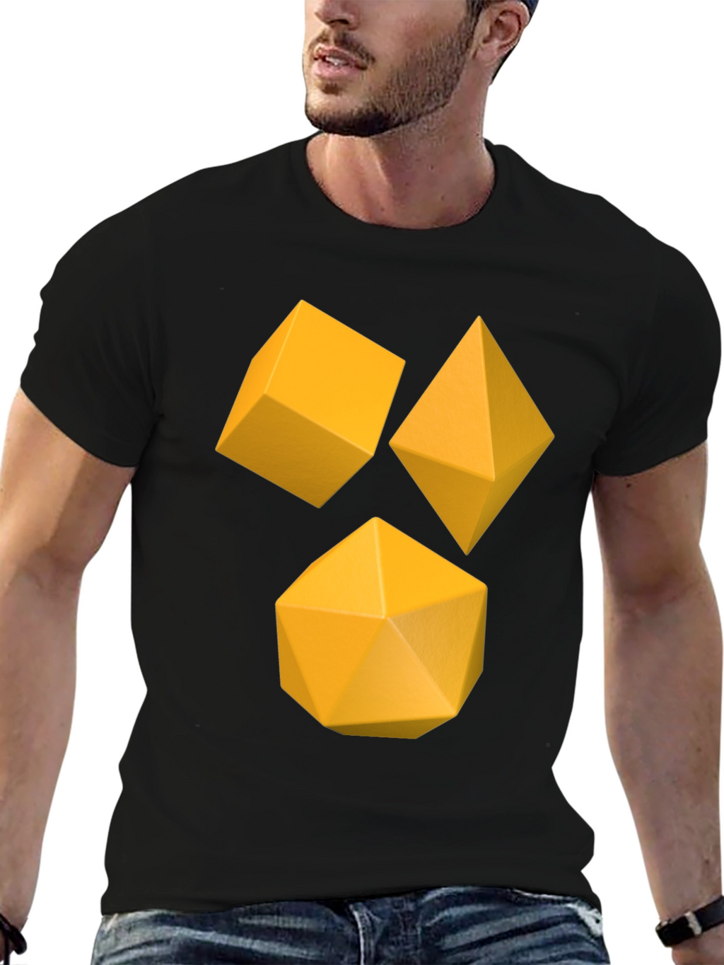 Geometric Solids Black T-Shirt