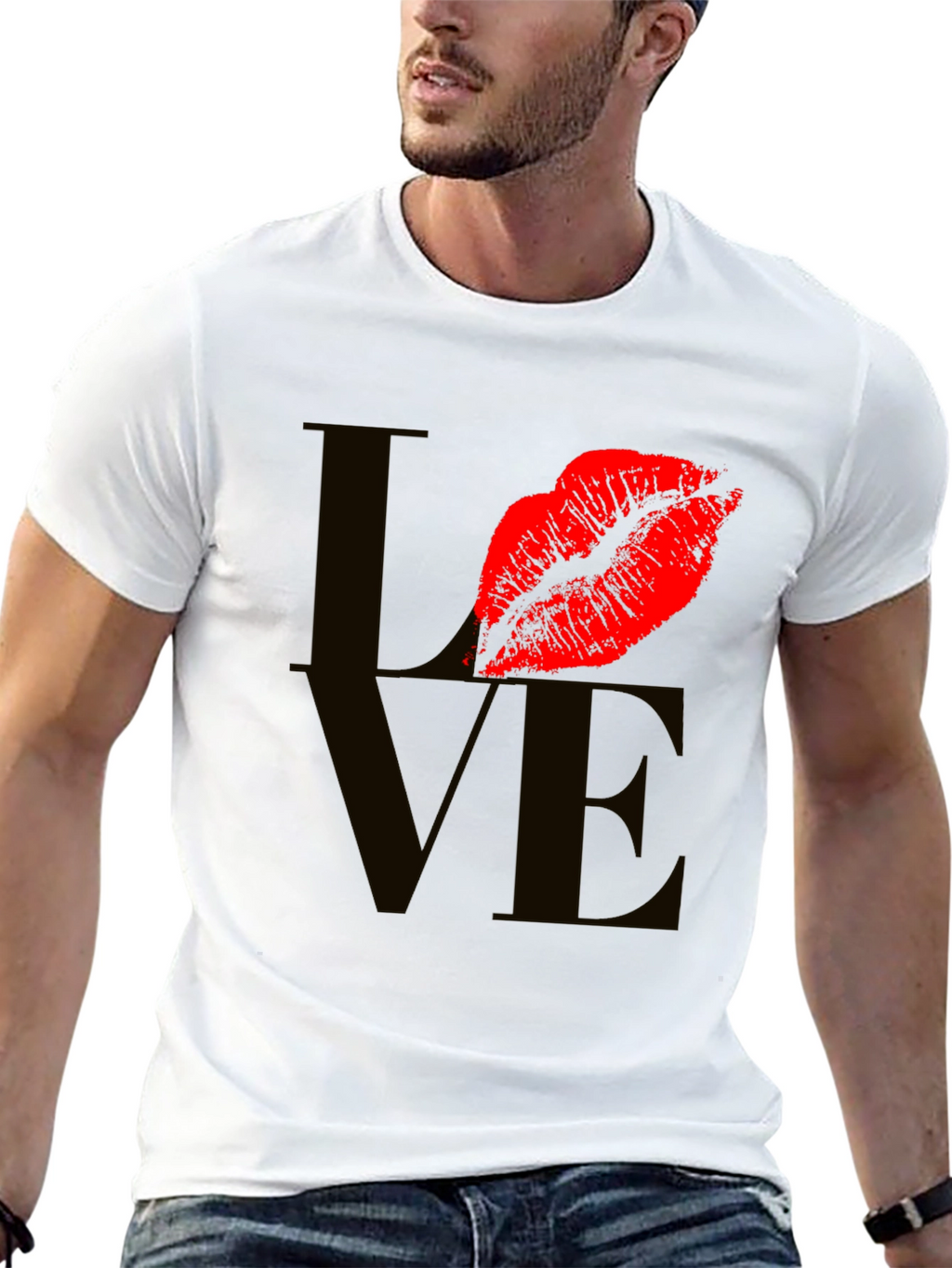 Love Lips Graphic Tee - Stylish Black T-Shirt