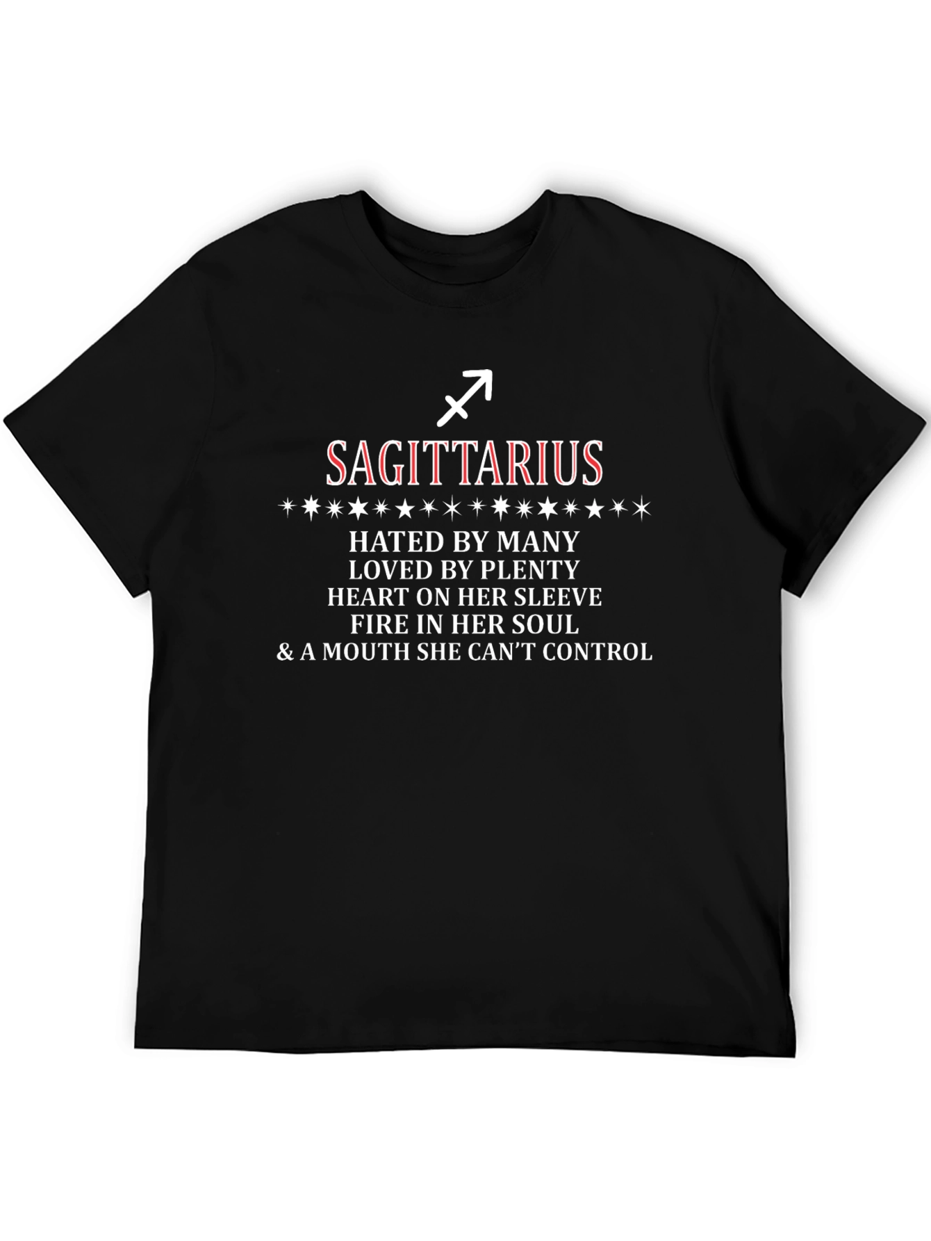 Sagittarius Zodiac Graphic Tee - Hated by Many Loved by Plenty