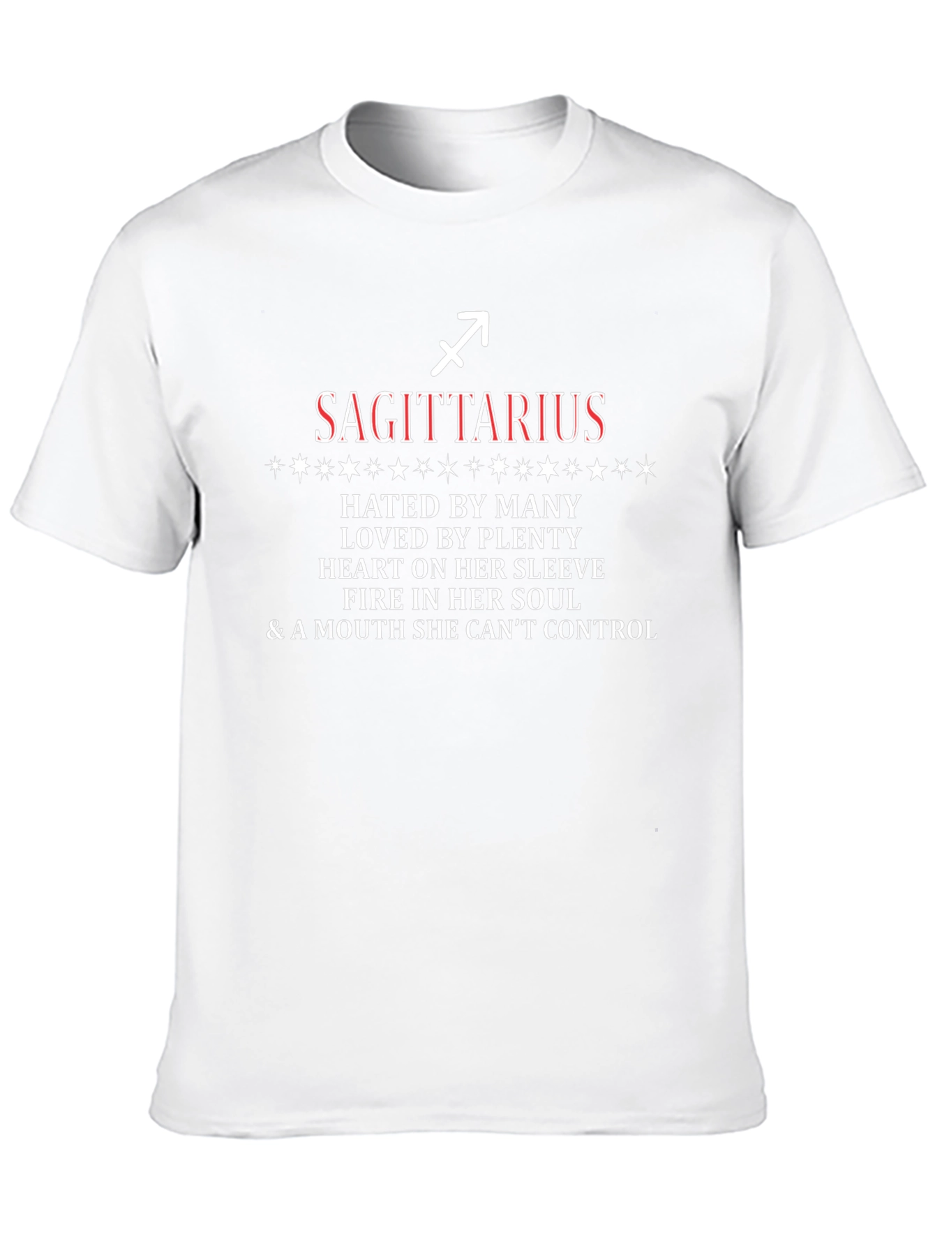 Sagittarius Zodiac Graphic Tee - Hated by Many Loved by Plenty