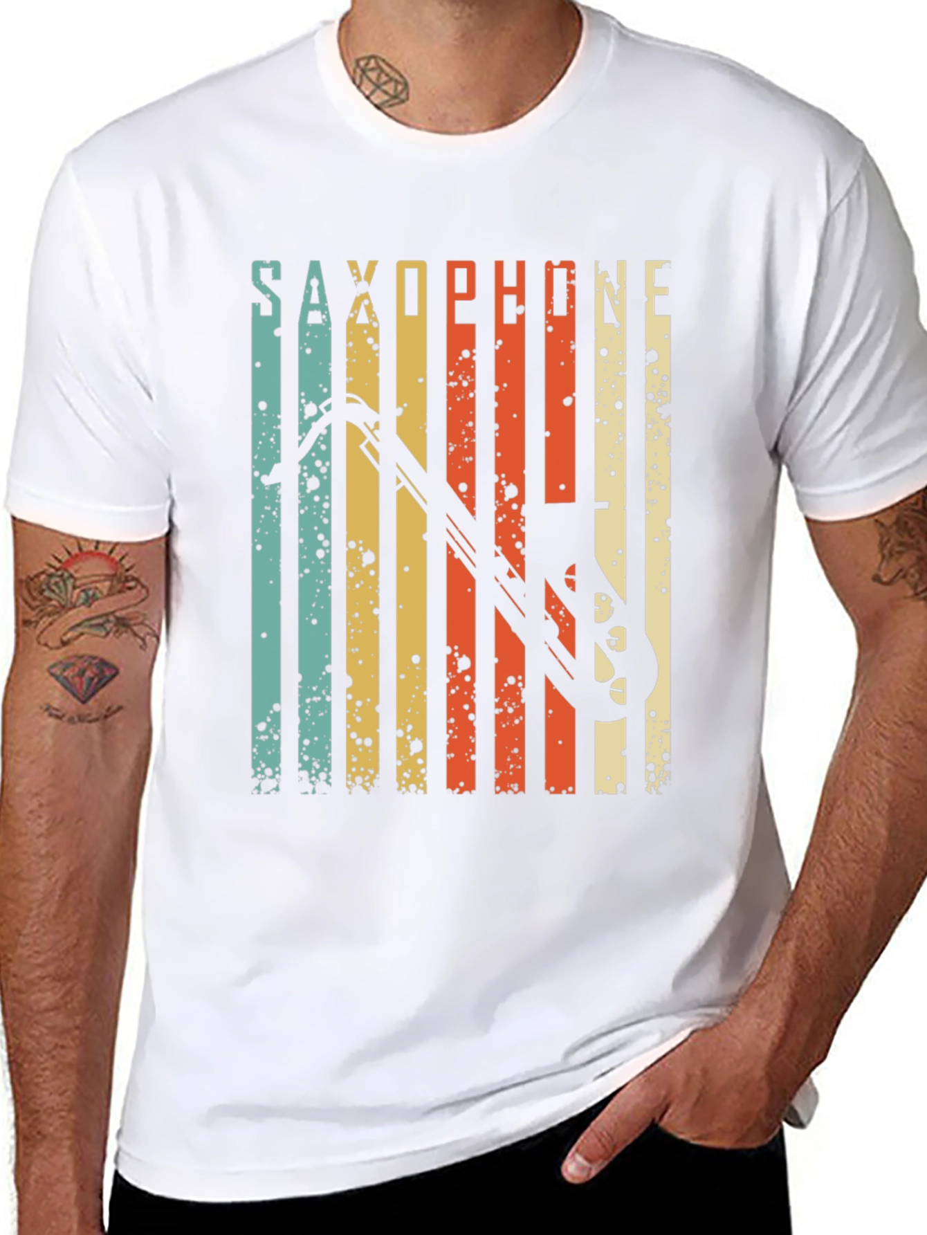 Vintage Saxophone T-Shirt - Retro Music Lover Tee