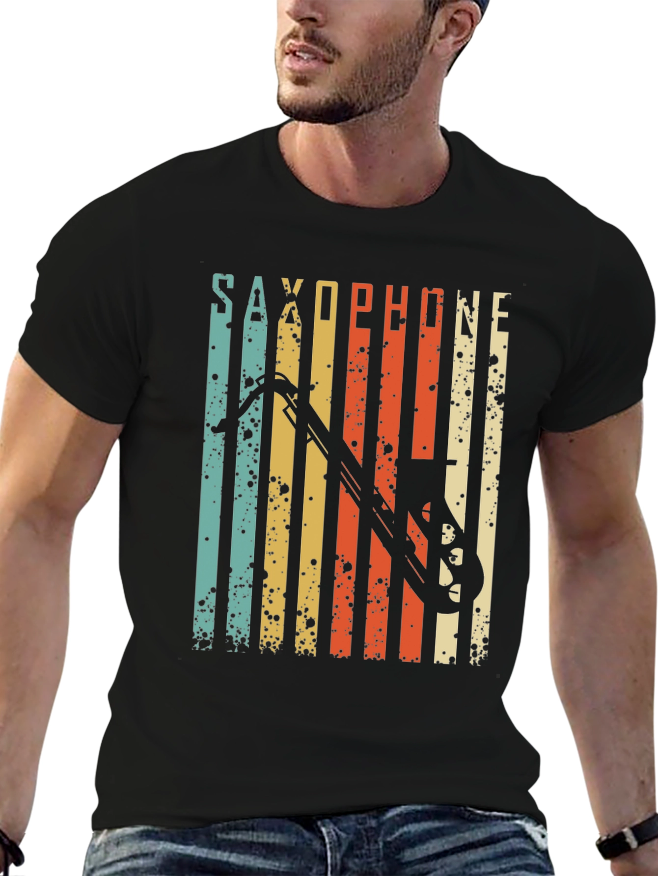 Vintage Saxophone T-Shirt - Retro Music Lover Tee