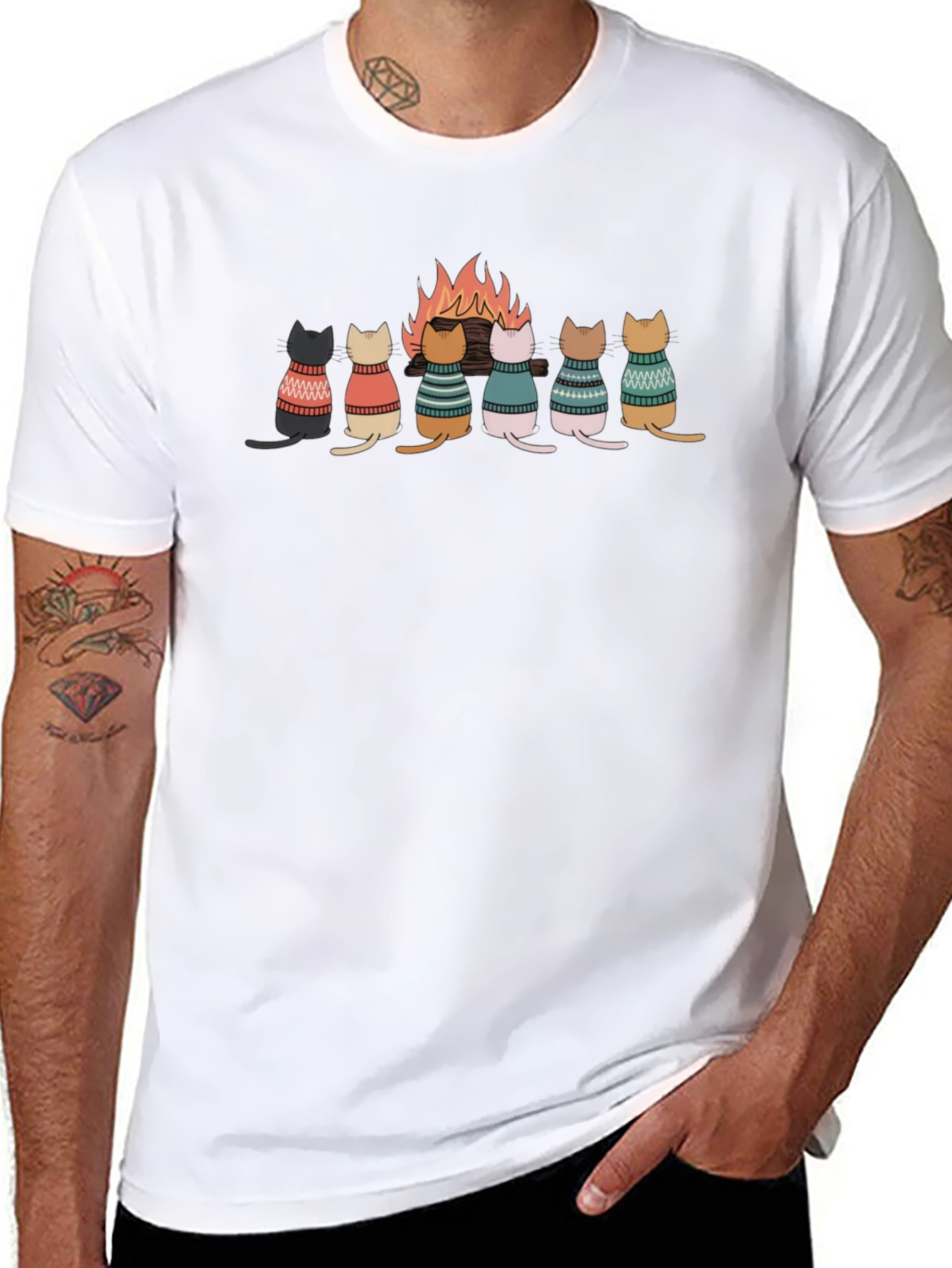 Cats Around Campfire T-Shirt