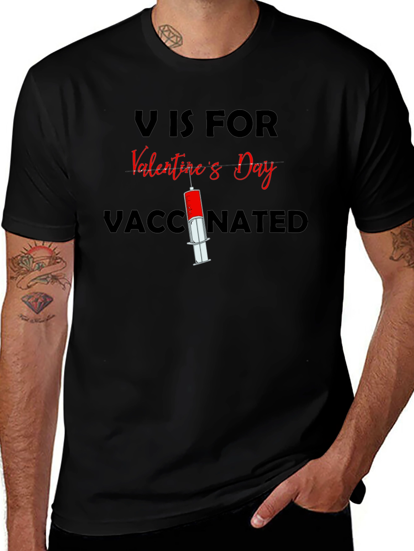 V is for Valentines Day Vaccinated T-Shirt