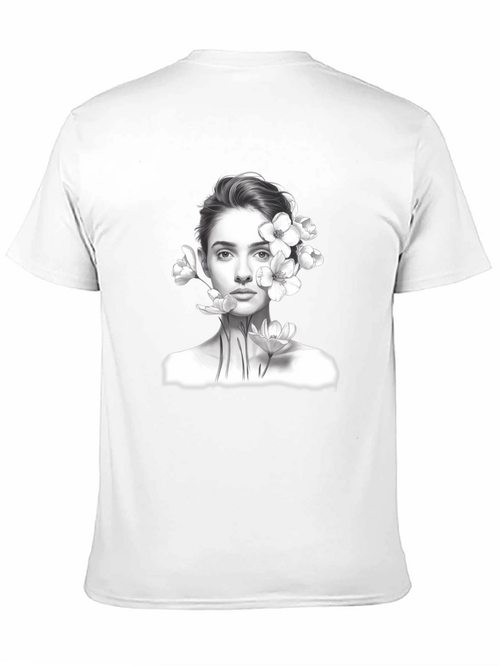 Floral Portrait Graphic Tee - Black