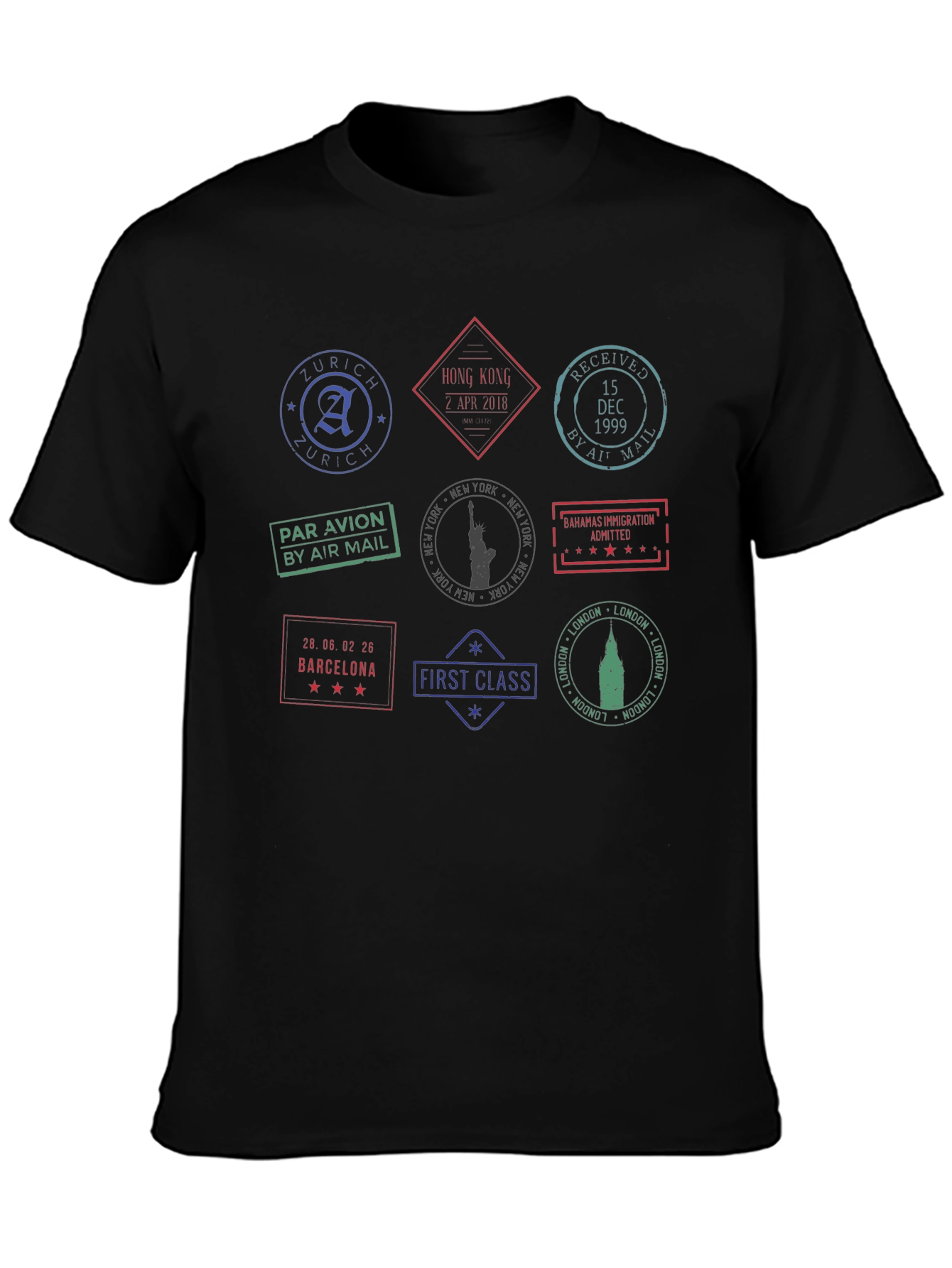Passport Stamps Graphic T-Shirt | Travel Tee