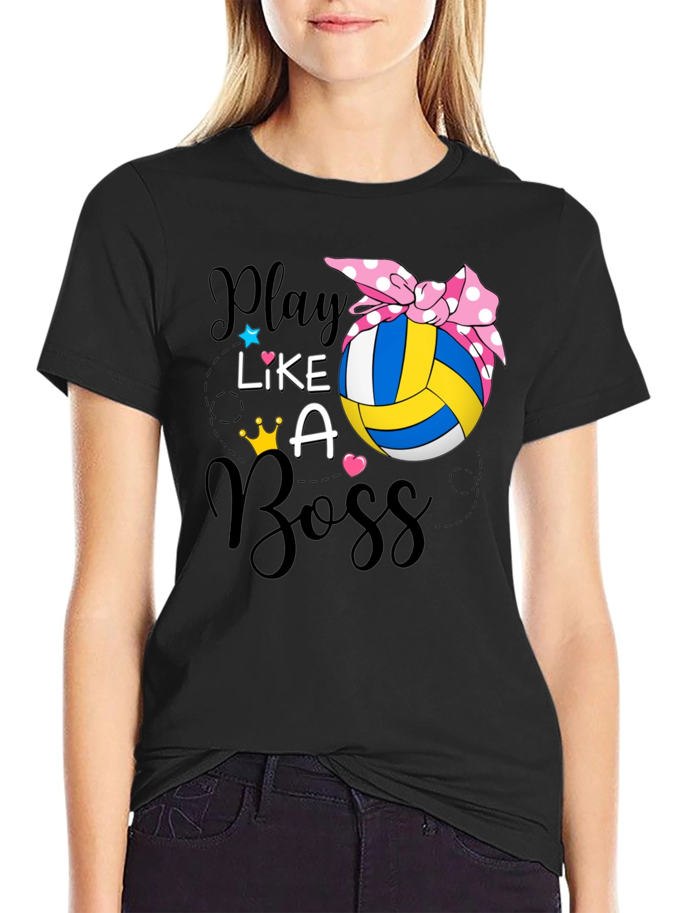Play Like A Boss Volleyball Graphic T-Shirt