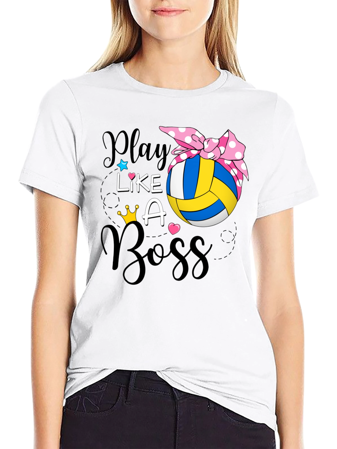 Play Like A Boss Volleyball Graphic T-Shirt