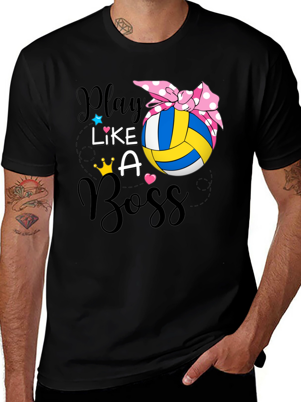 Play Like A Boss Volleyball Graphic T-Shirt