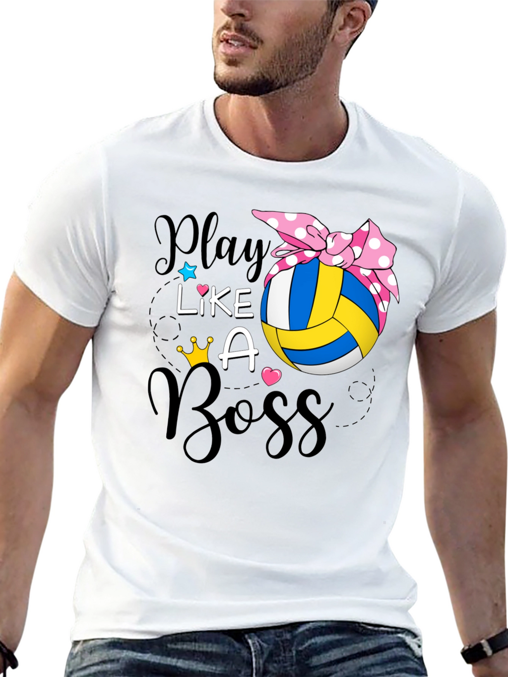 Play Like A Boss Volleyball Graphic T-Shirt