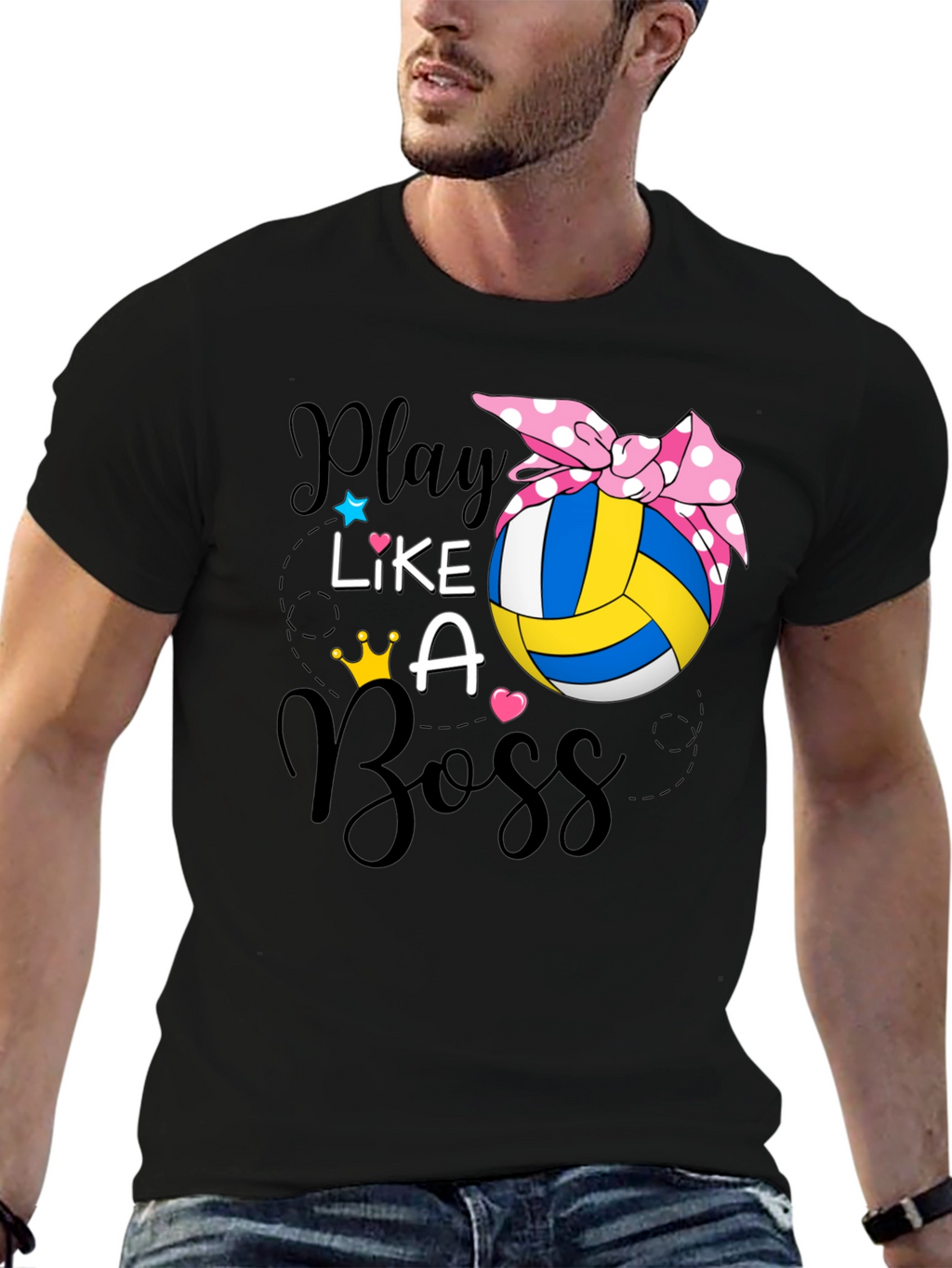 Play Like A Boss Volleyball Graphic T-Shirt