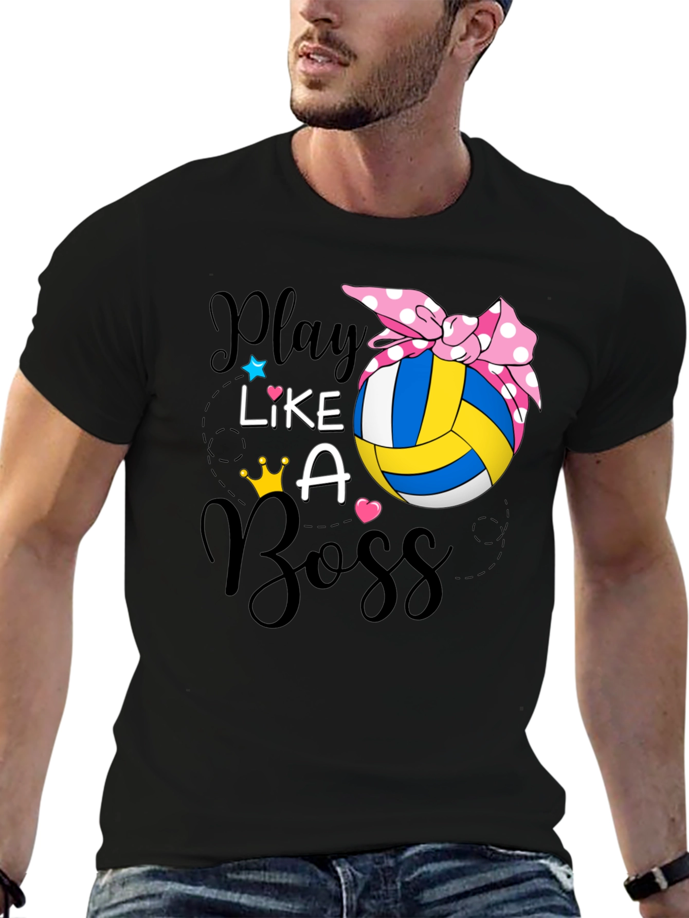Play Like A Boss Volleyball Graphic T-Shirt
