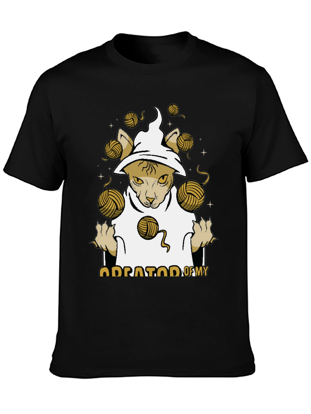 Sphynx Cat Wizard T-Shirt - Yarn Magic Tee