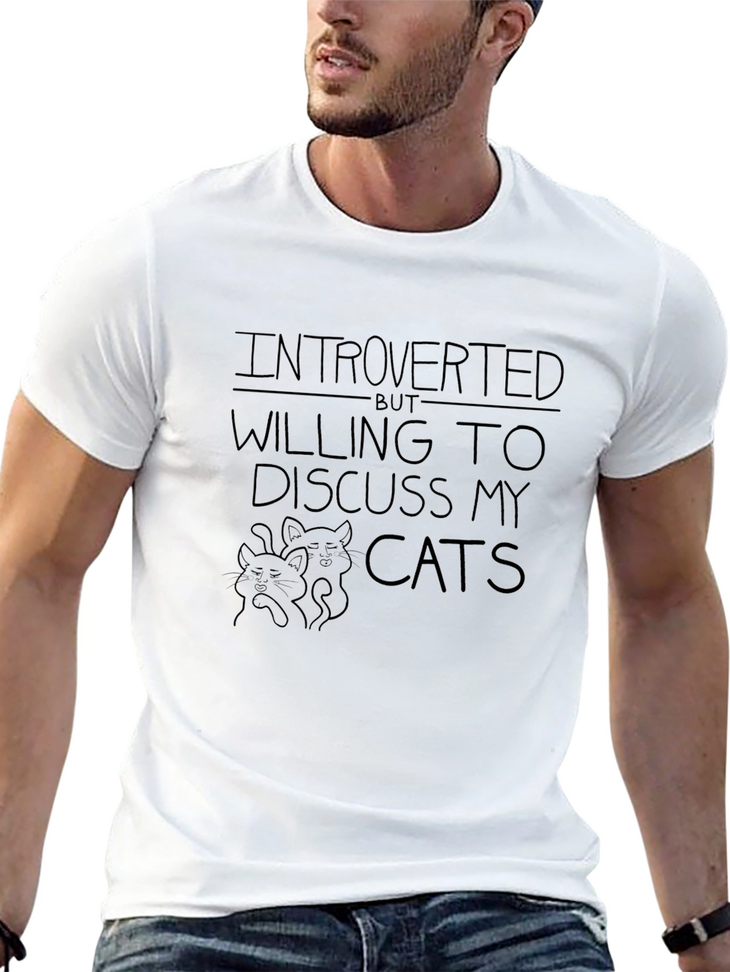 Introverted but Willing to Discuss Cats T-Shirt