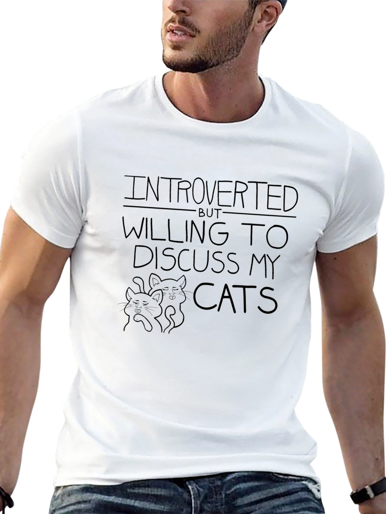 Introverted but Willing to Discuss Cats T-Shirt