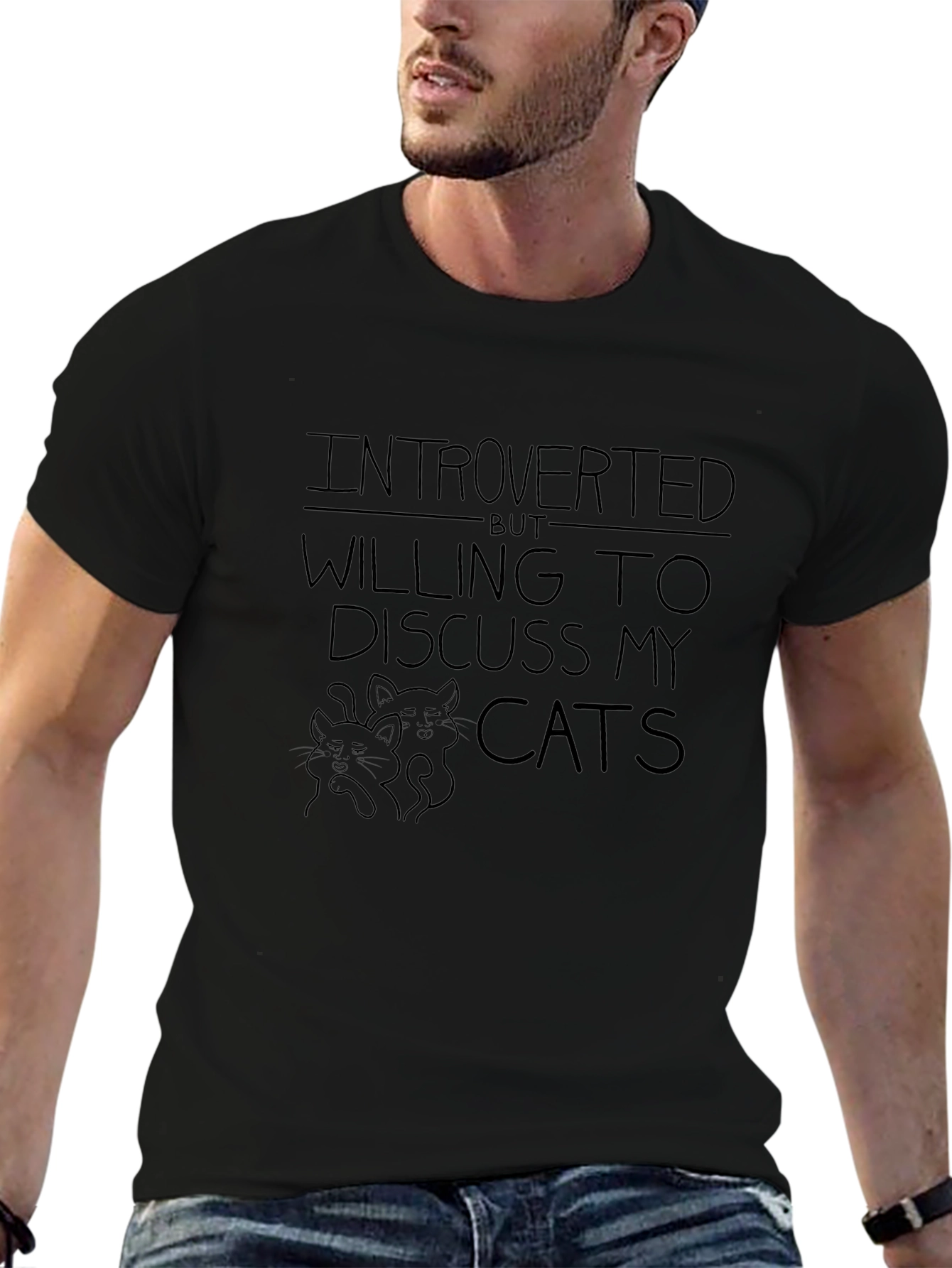 Introverted but Willing to Discuss Cats T-Shirt