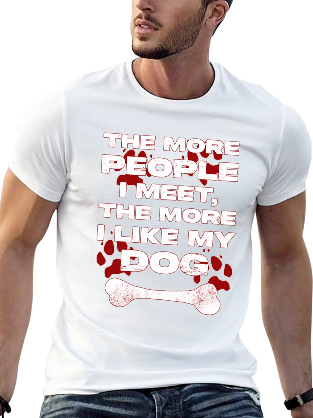 The More People I Meet Dog T-Shirt