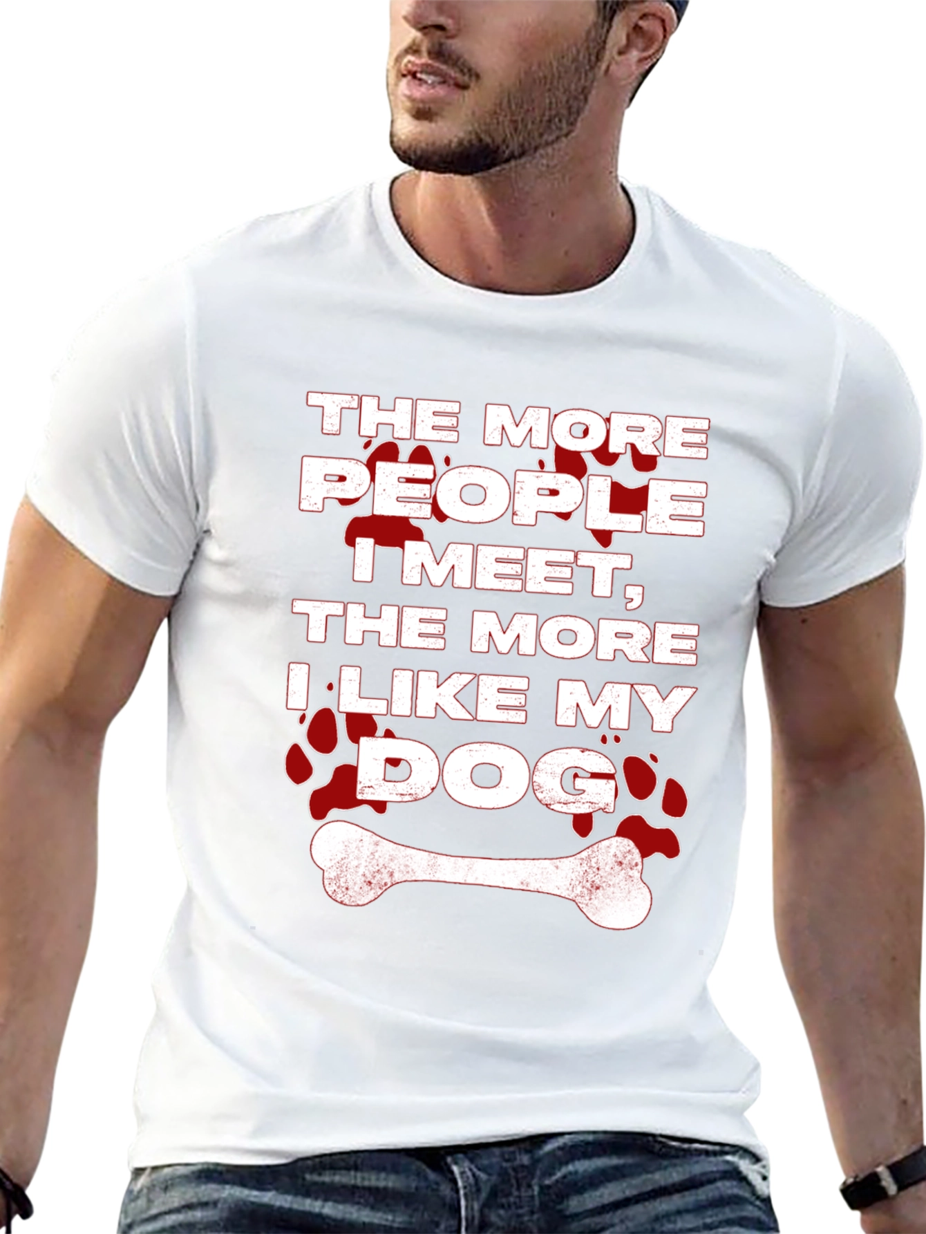 The More People I Meet Dog T-Shirt