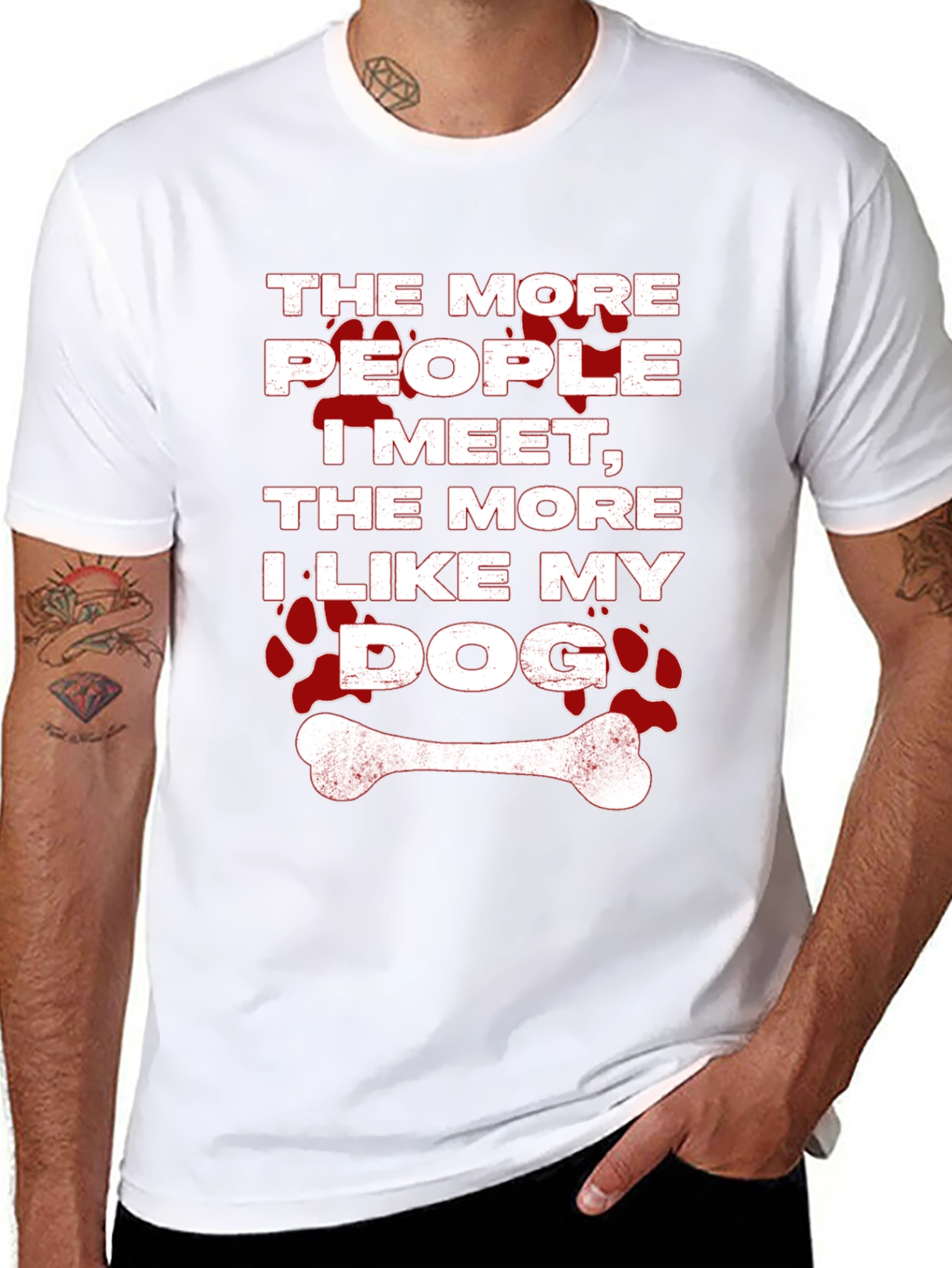 The More People I Meet Dog T-Shirt
