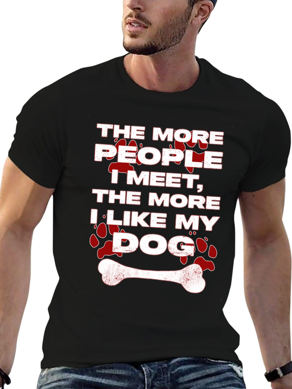 The More People I Meet Dog T-Shirt