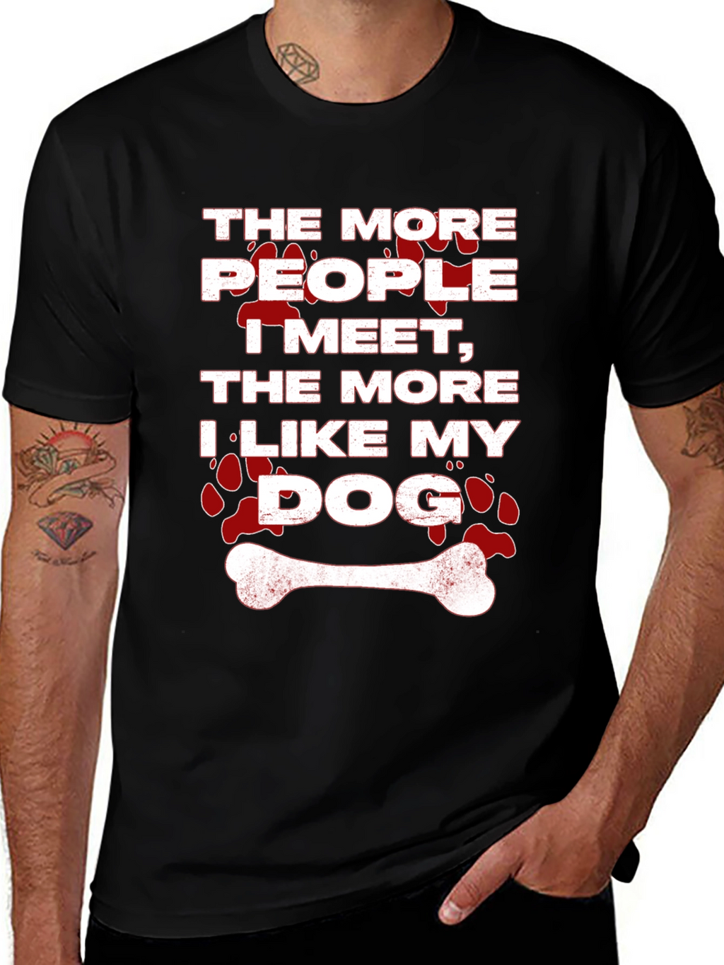The More People I Meet Dog T-Shirt
