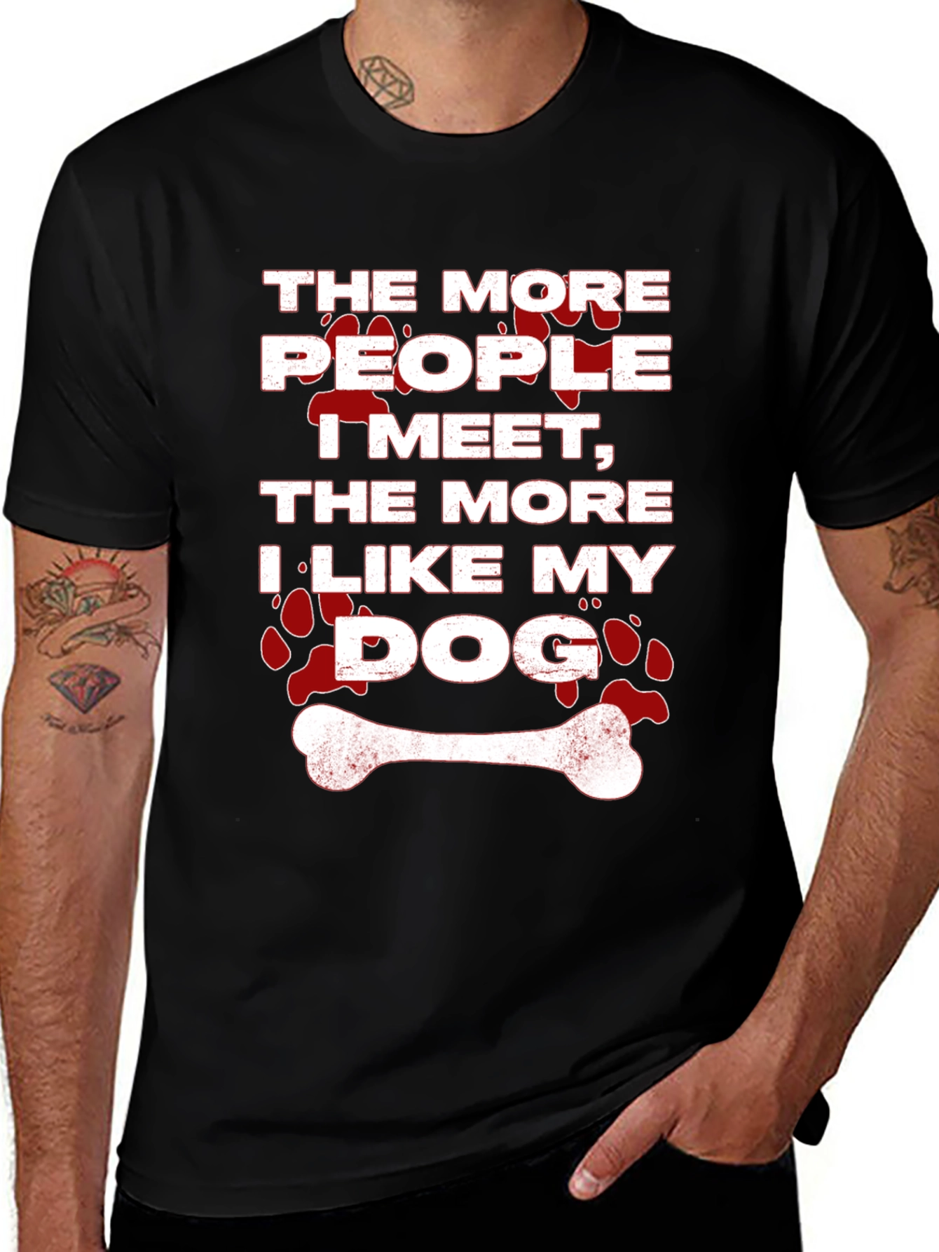 The More People I Meet Dog T-Shirt