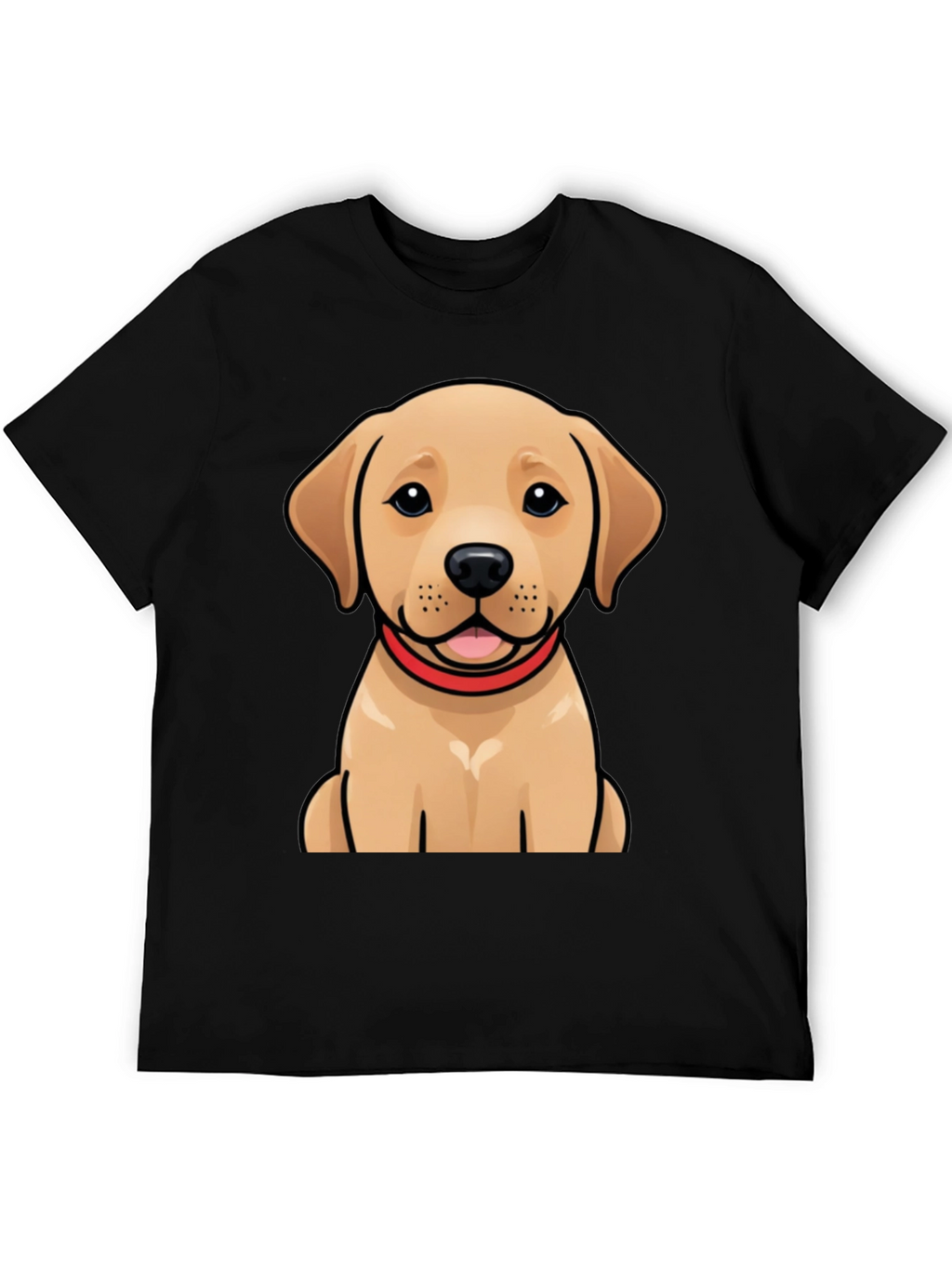 Cute Labrador Puppy Graphic Black T-Shirt