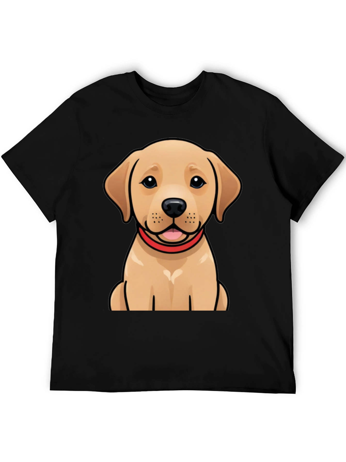 Cute Labrador Puppy Graphic Black T-Shirt